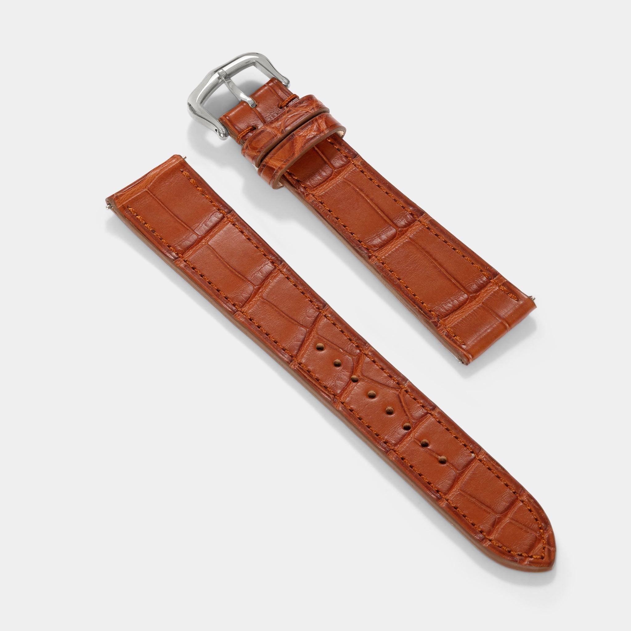 Uhrenarmband für Cartier Tank Must (2021-2024) - The Cognac Alligator Full Cut