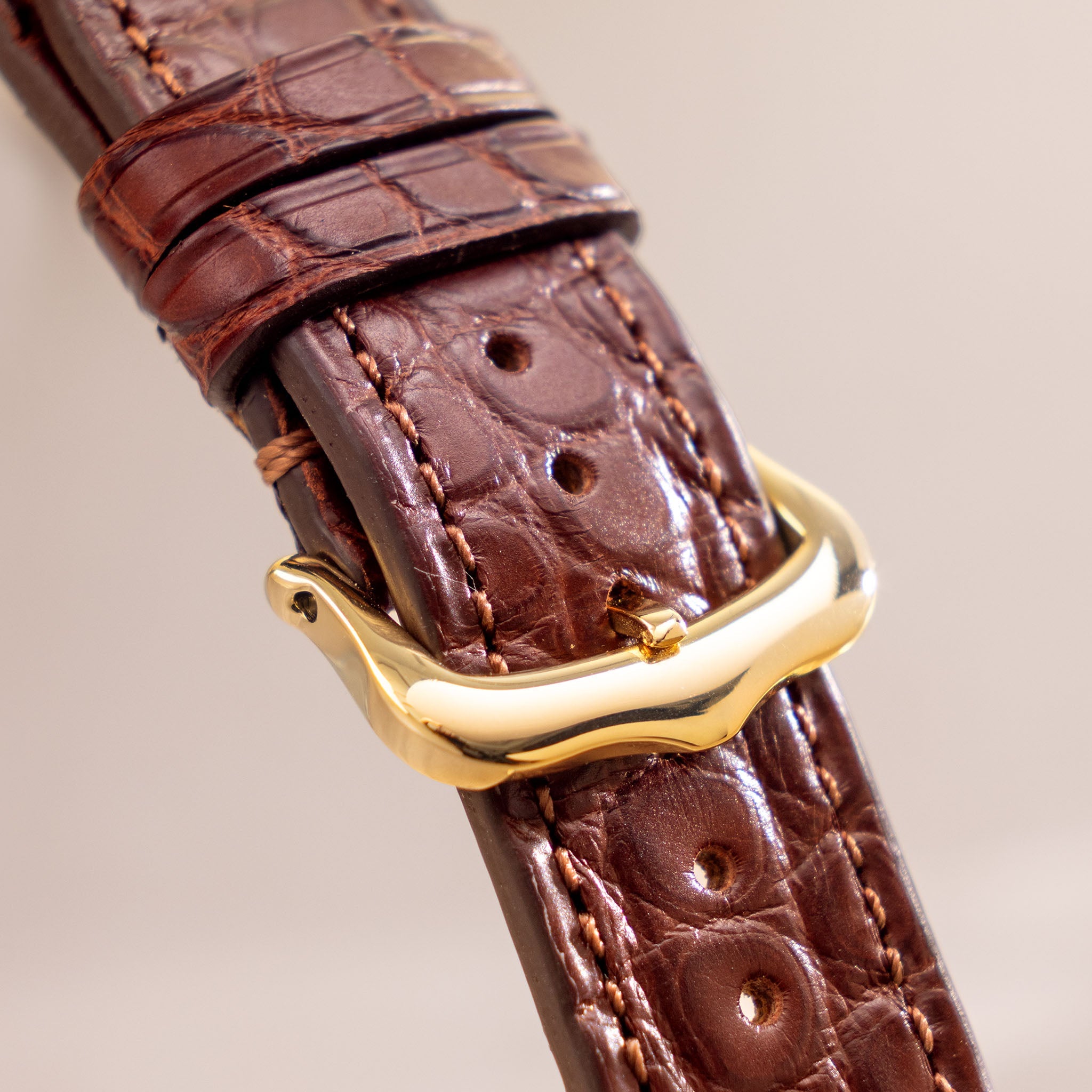 Uhrenarmband für Cartier 17.5mm - The Dark Bown Alligator