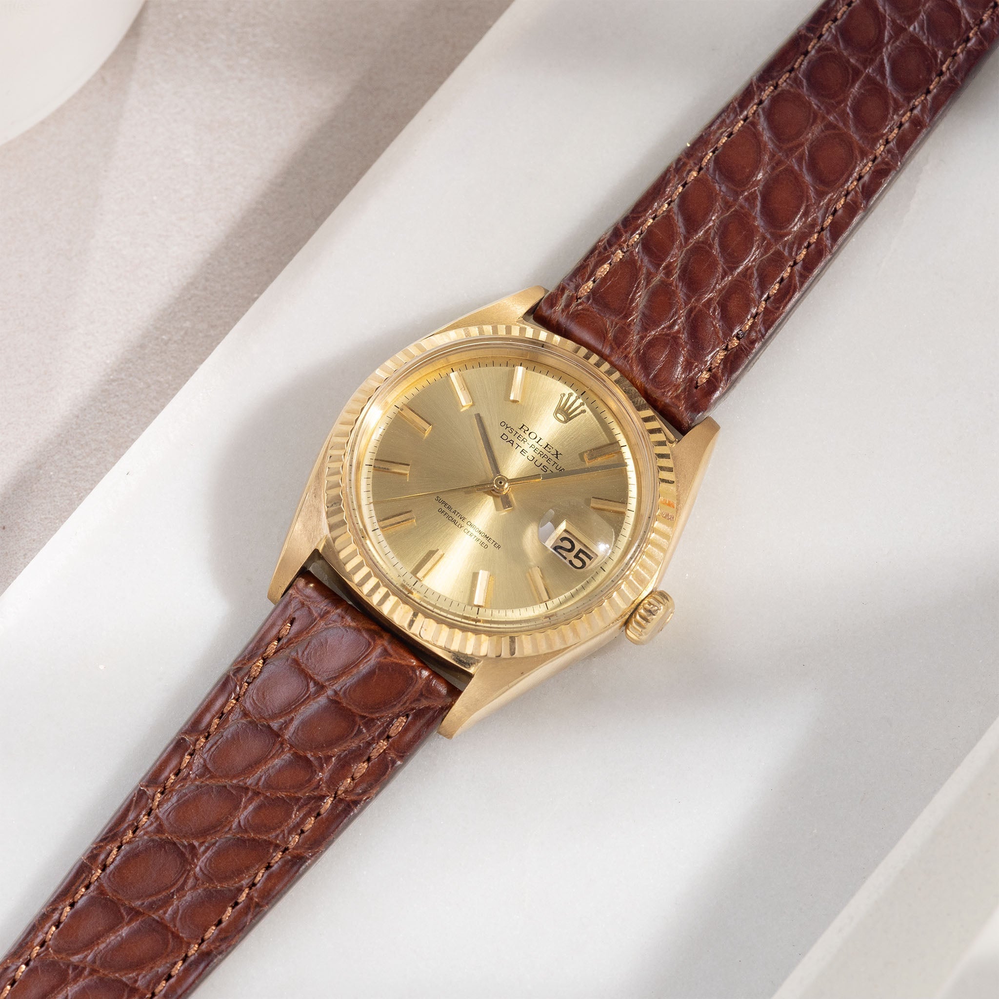 Dark Brown Alligator Leather Watch Strap