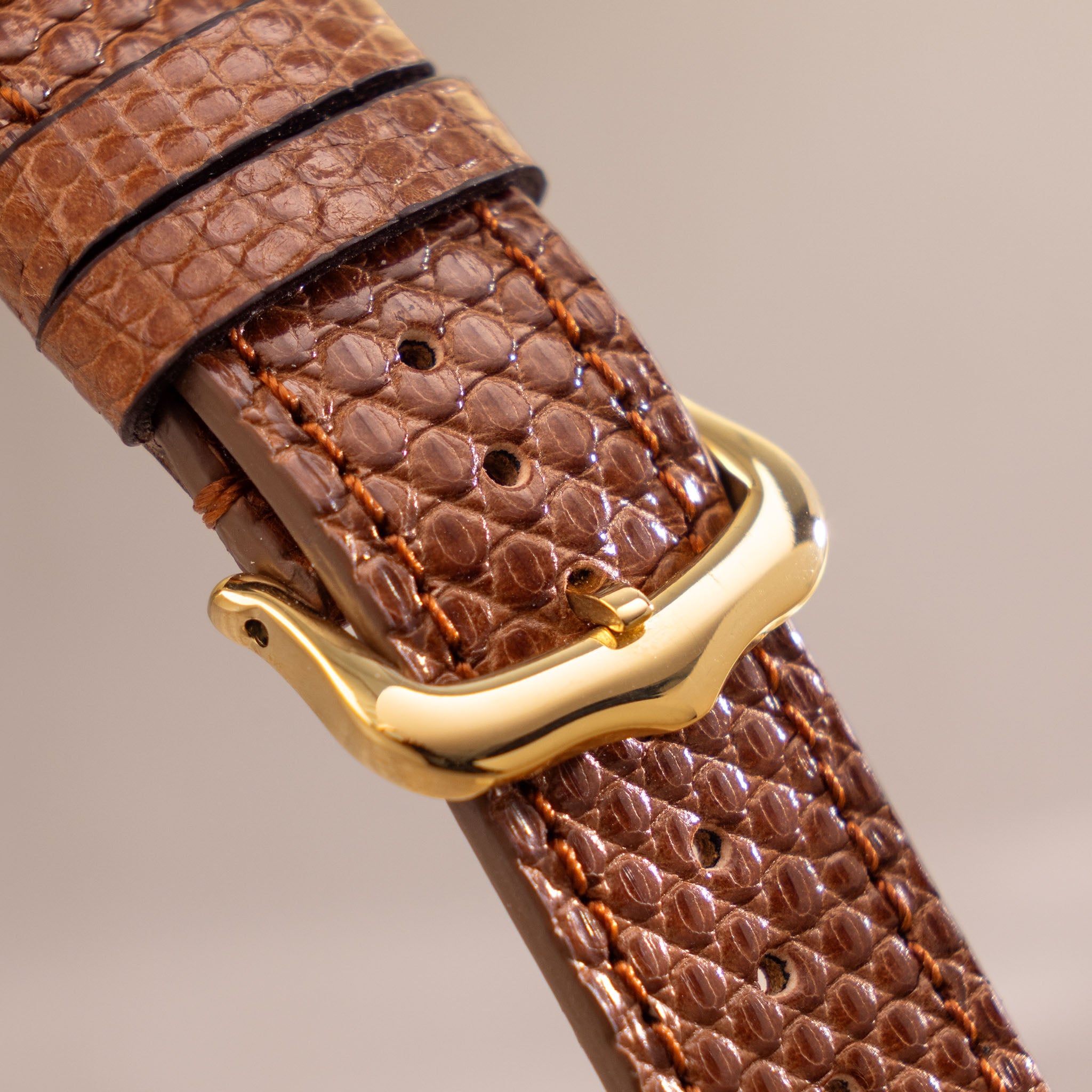 Uhrenarmband für Cartier 17.5mm - The Cognac Brown Lizard