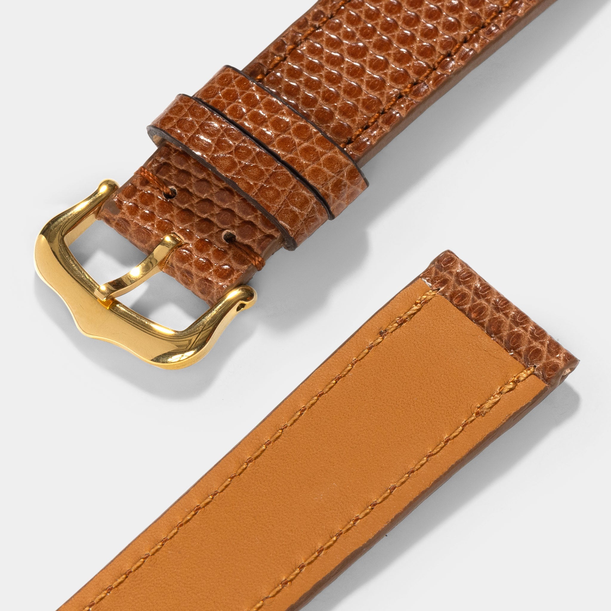 Uhrenarmband für Cartier 17.5mm - The Cognac Brown Lizard