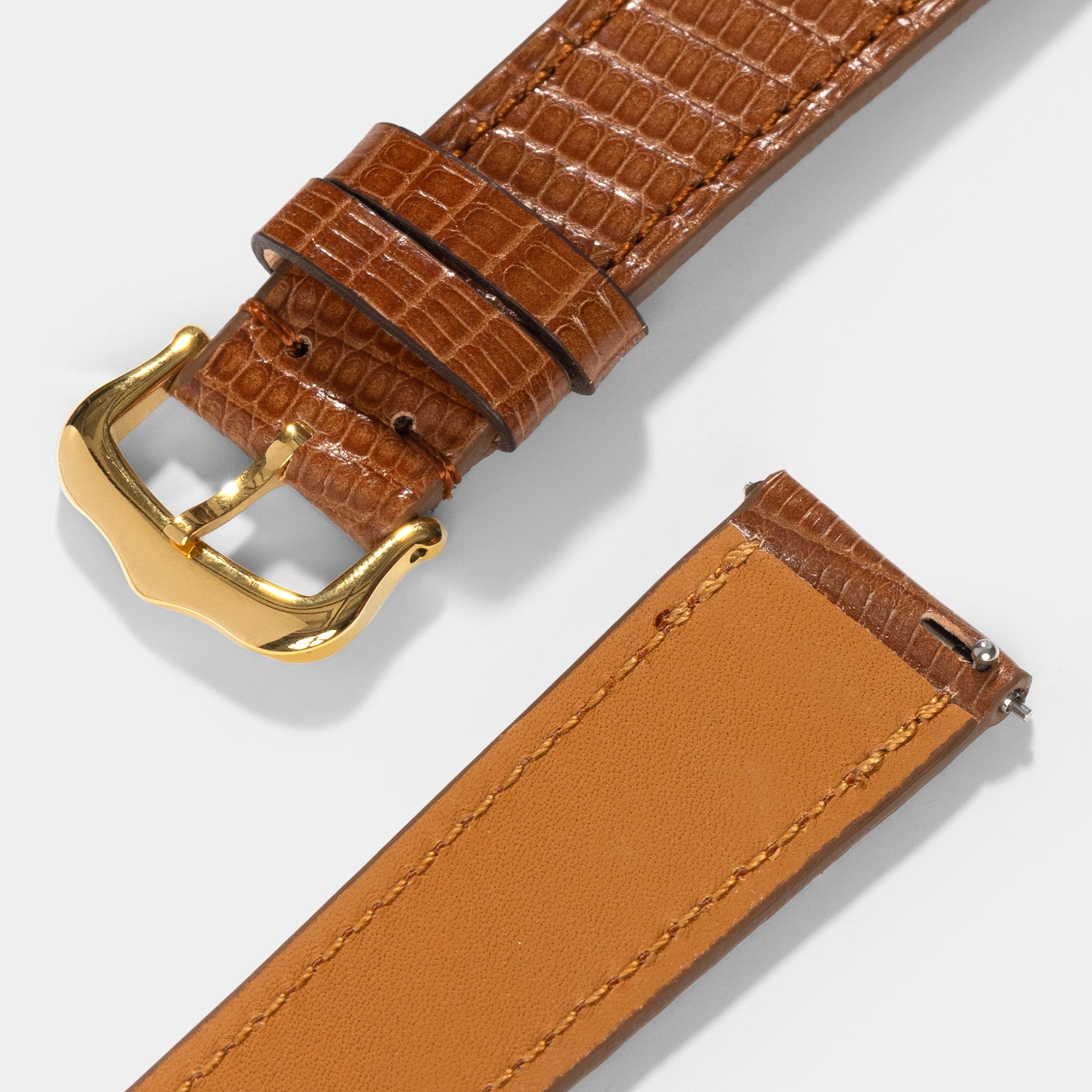 Uhrenarmband für Cartier Tank Louis (2021-2024) - The Cognac Brown Lizard