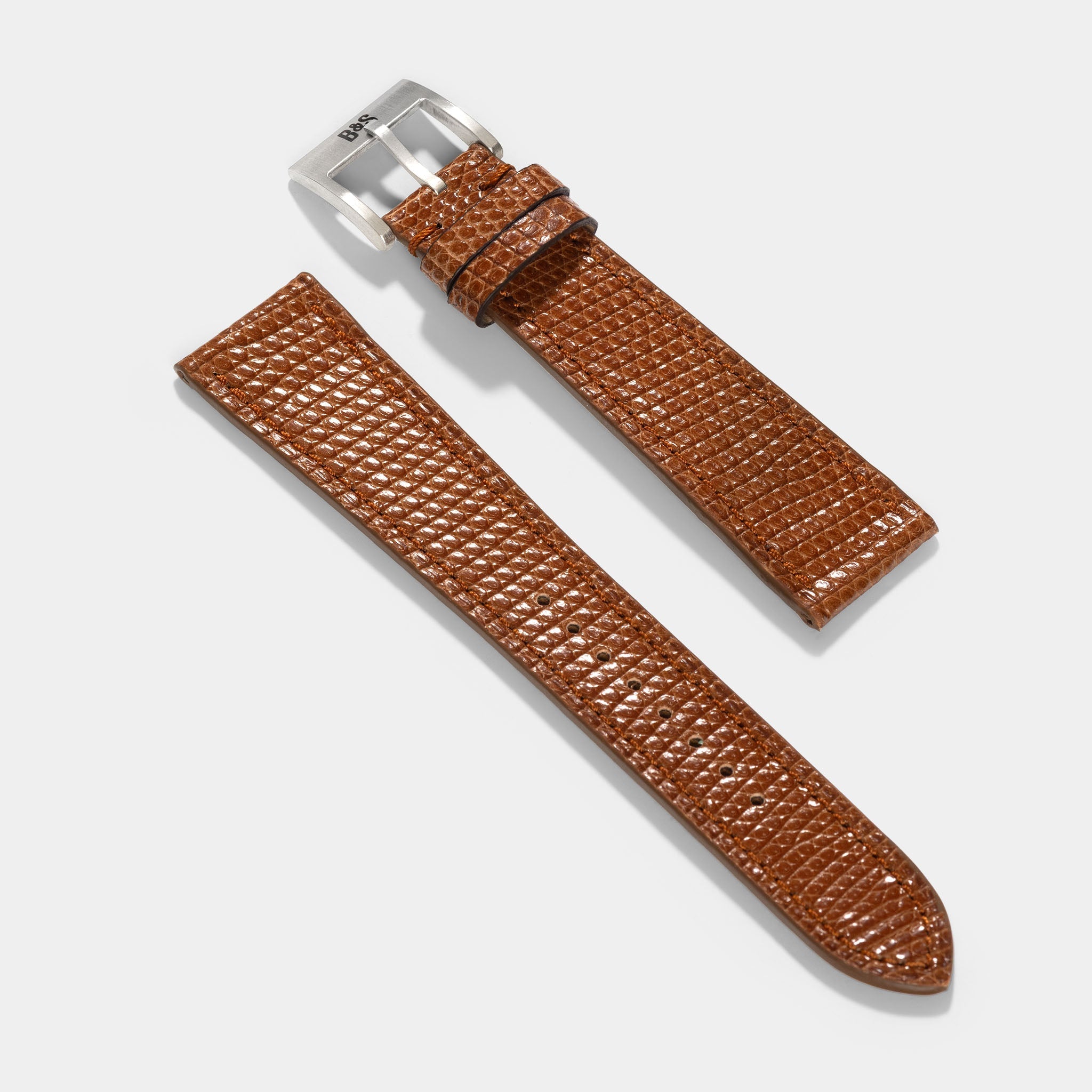 Cognac Brown Lizard Leather Watch Strap