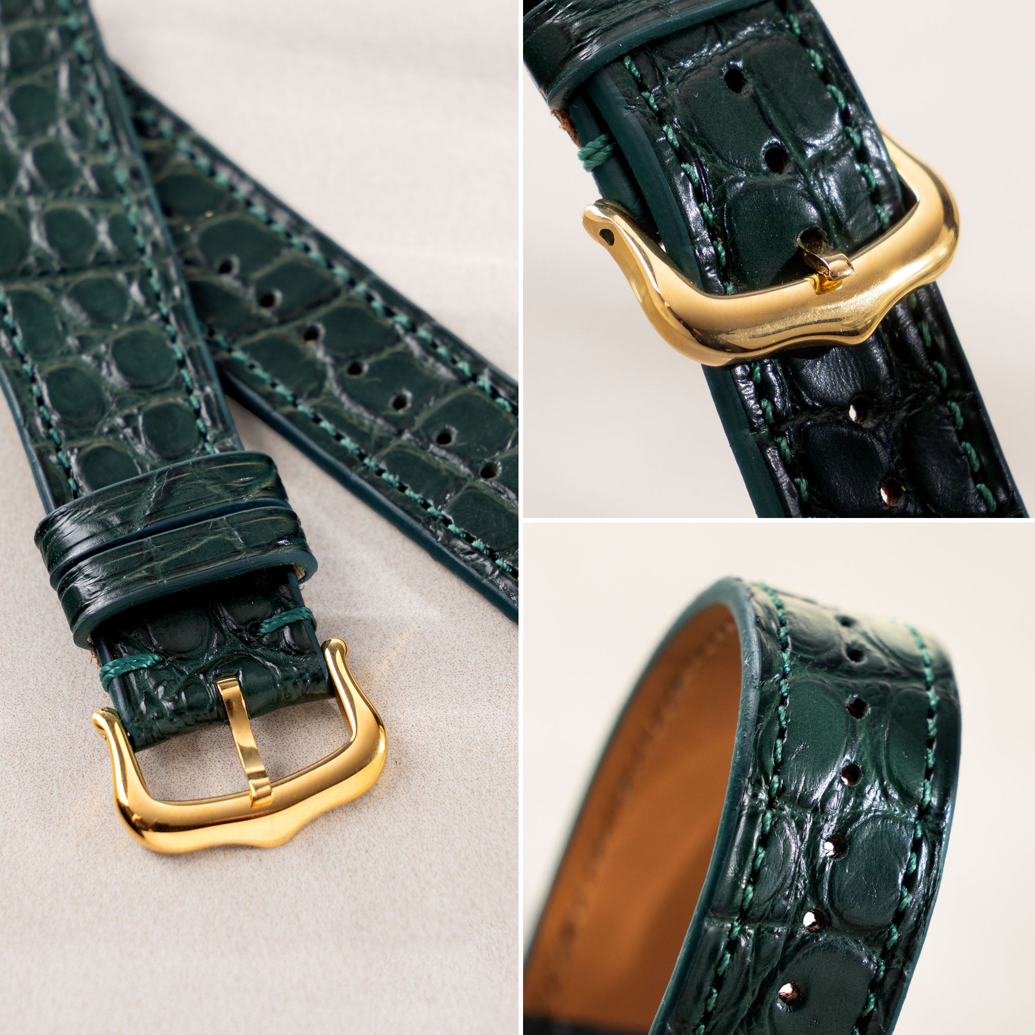 Uhrenarmband für Cartier 17.5mm - The Green Alligator