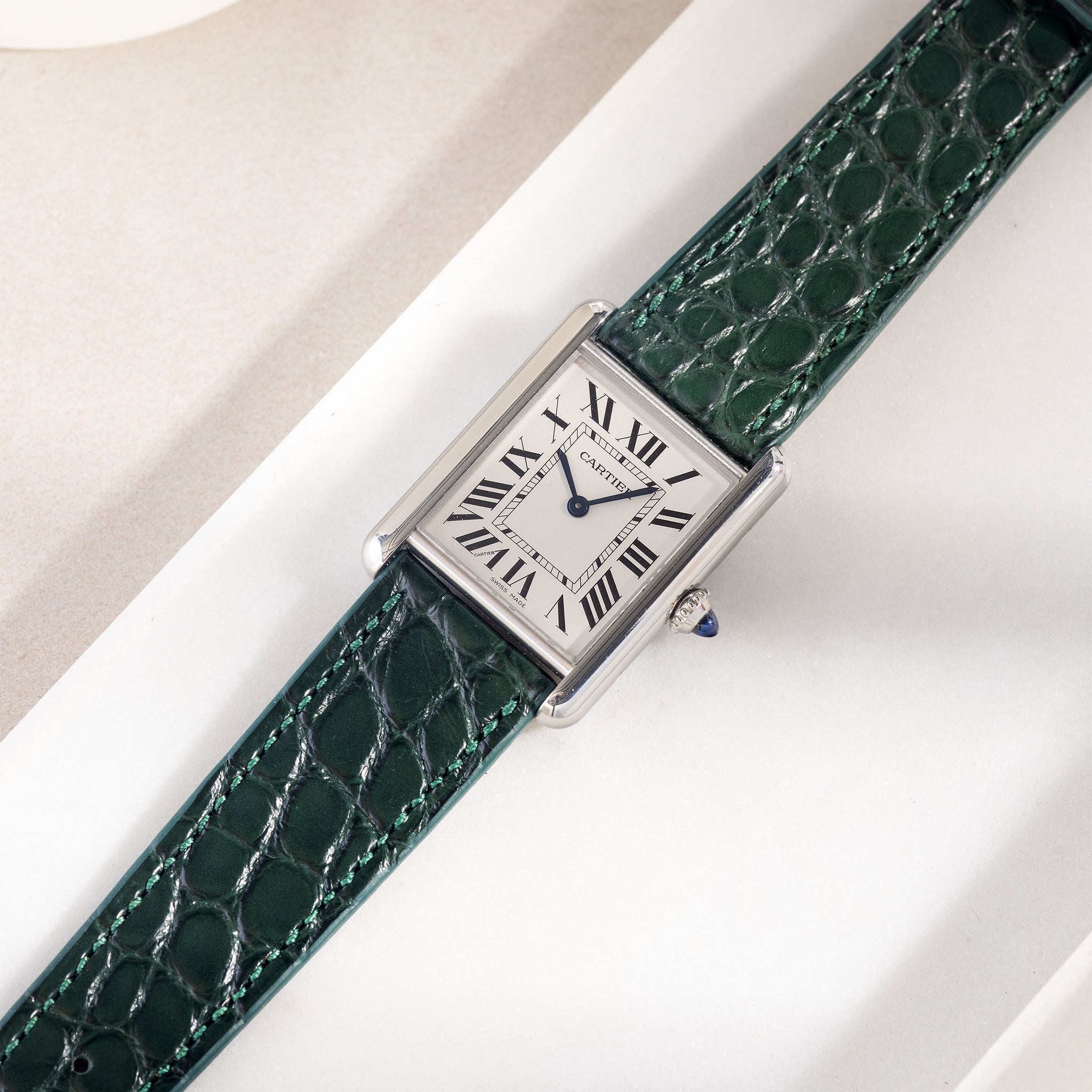 Green Alligator Leather Watch Strap