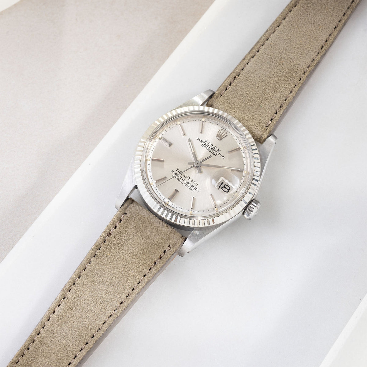 Goatskin Suede Leather Watch Strap - Soft Taupe