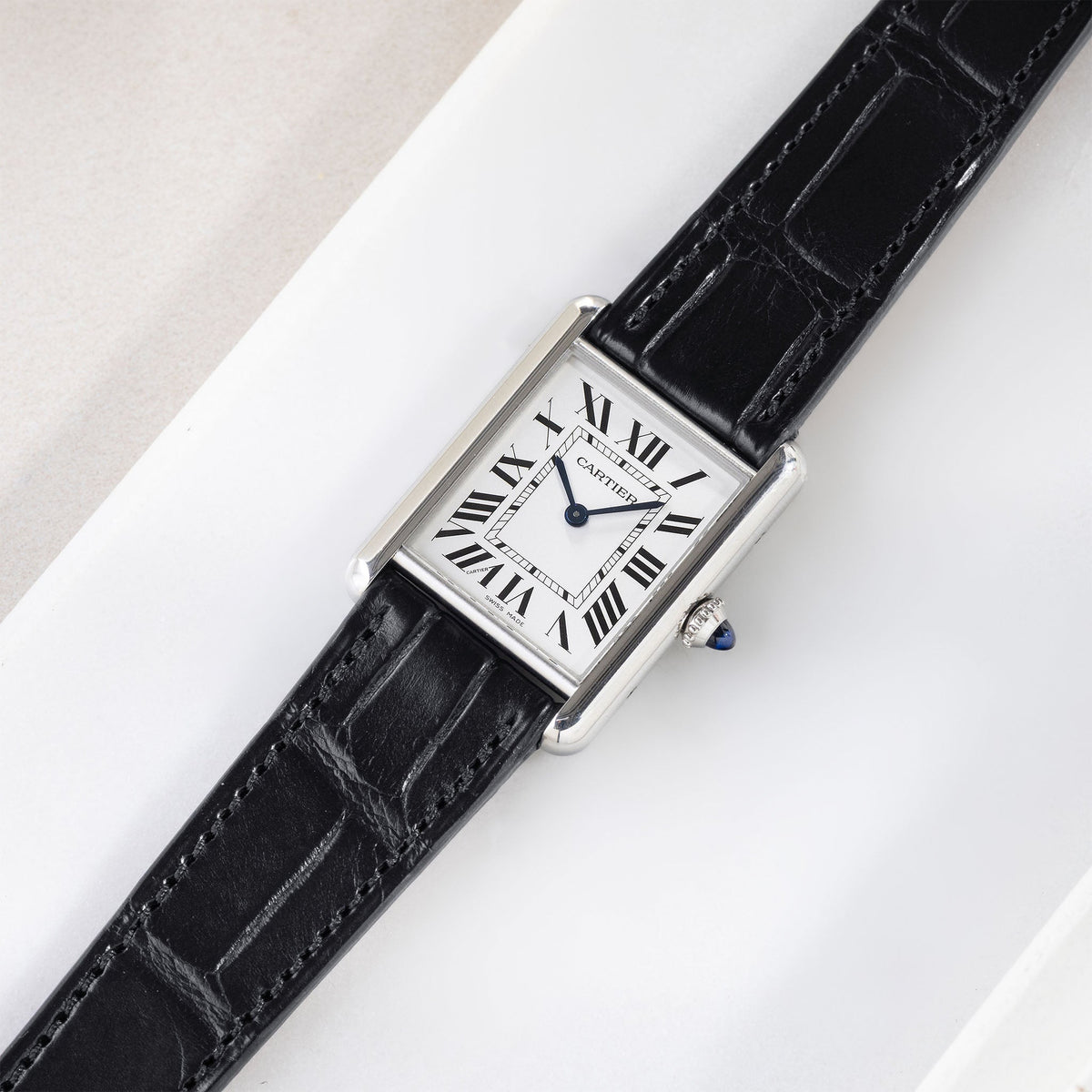 Strap for Cartier Tank Must (2021 - Today) - Premium Black Alligator