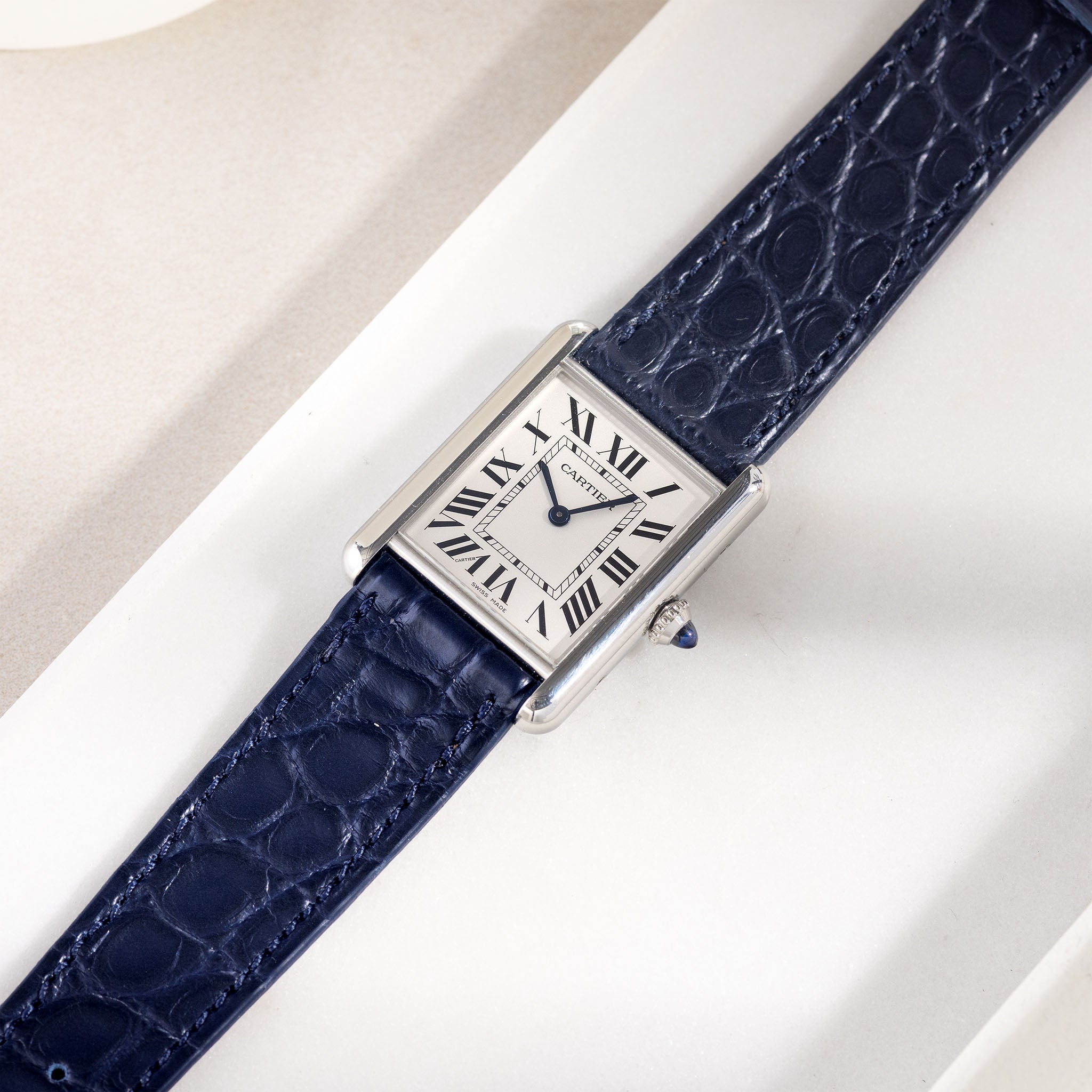 Blue Alligator Leather Watch Strap
