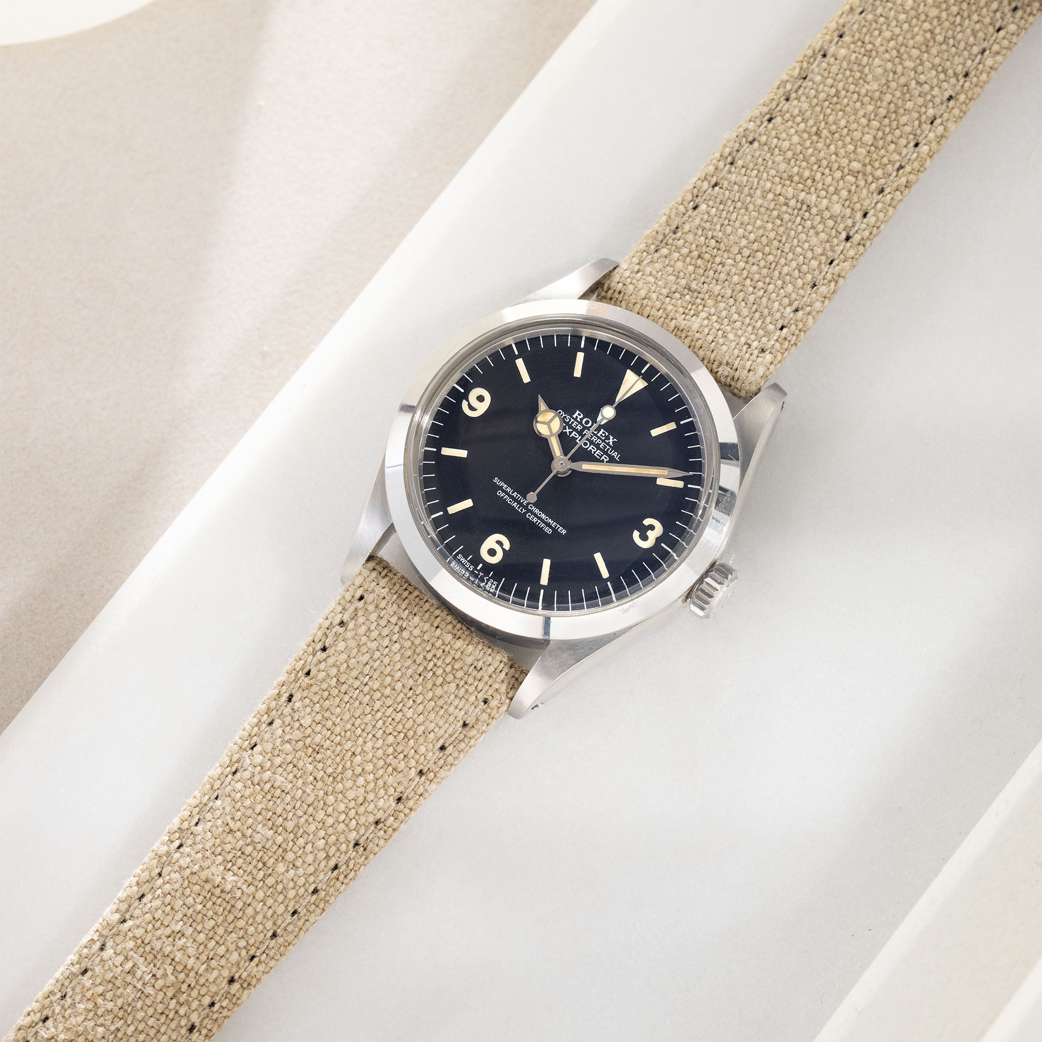 Linen Sand Canvas Watch Strap
