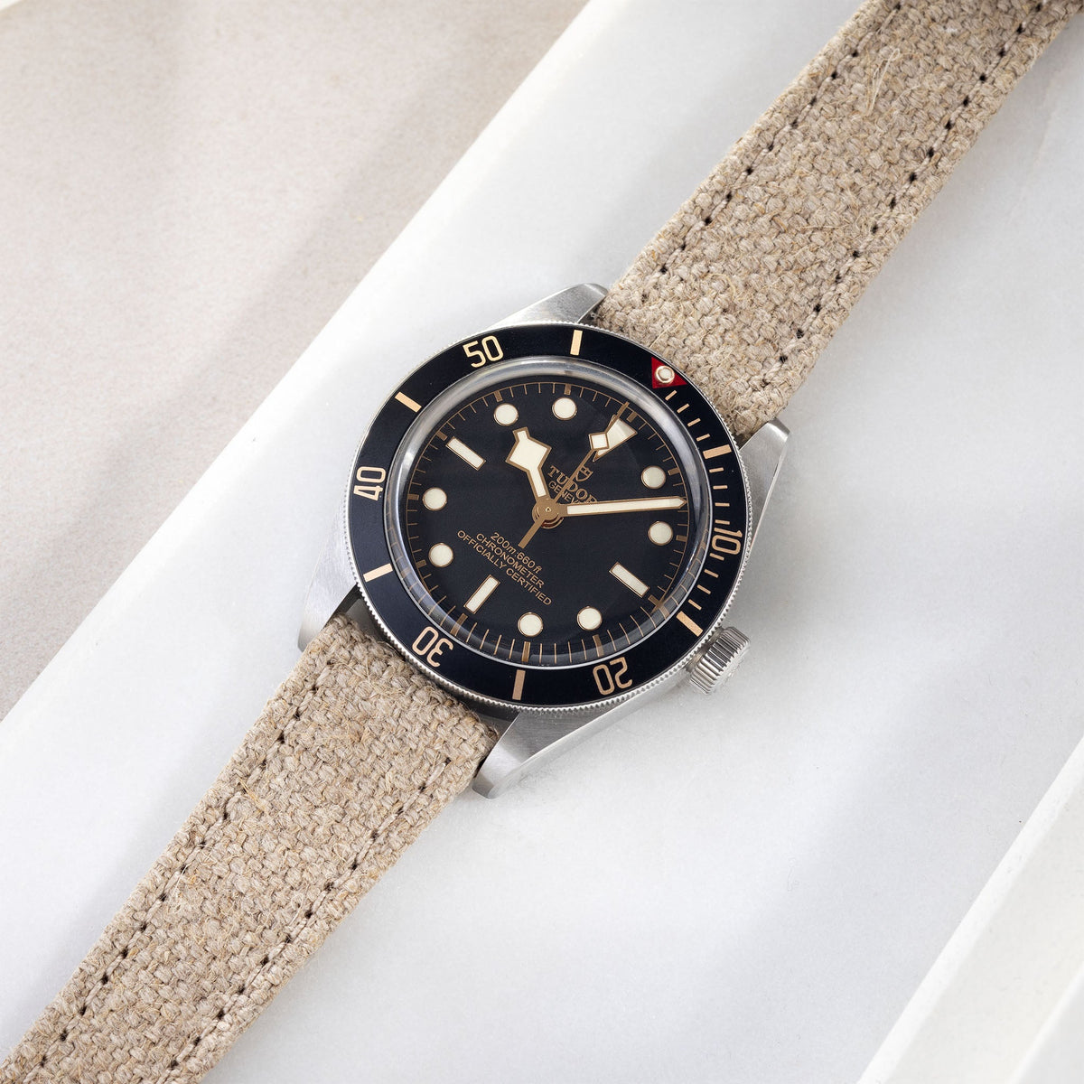 Linen Sand Canvas Watch Strap