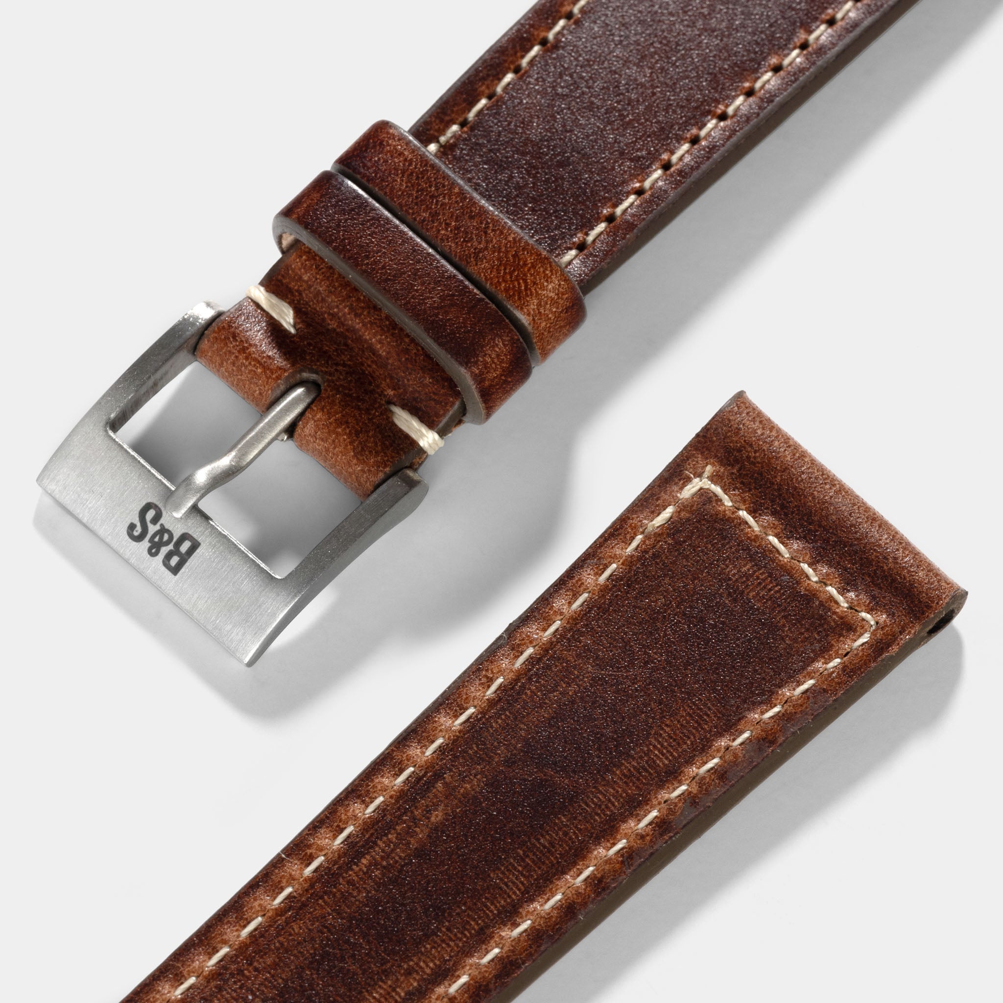 Uhrenarmband für Omega Speedmaster Professional - Siena Brown Boxed Stitch