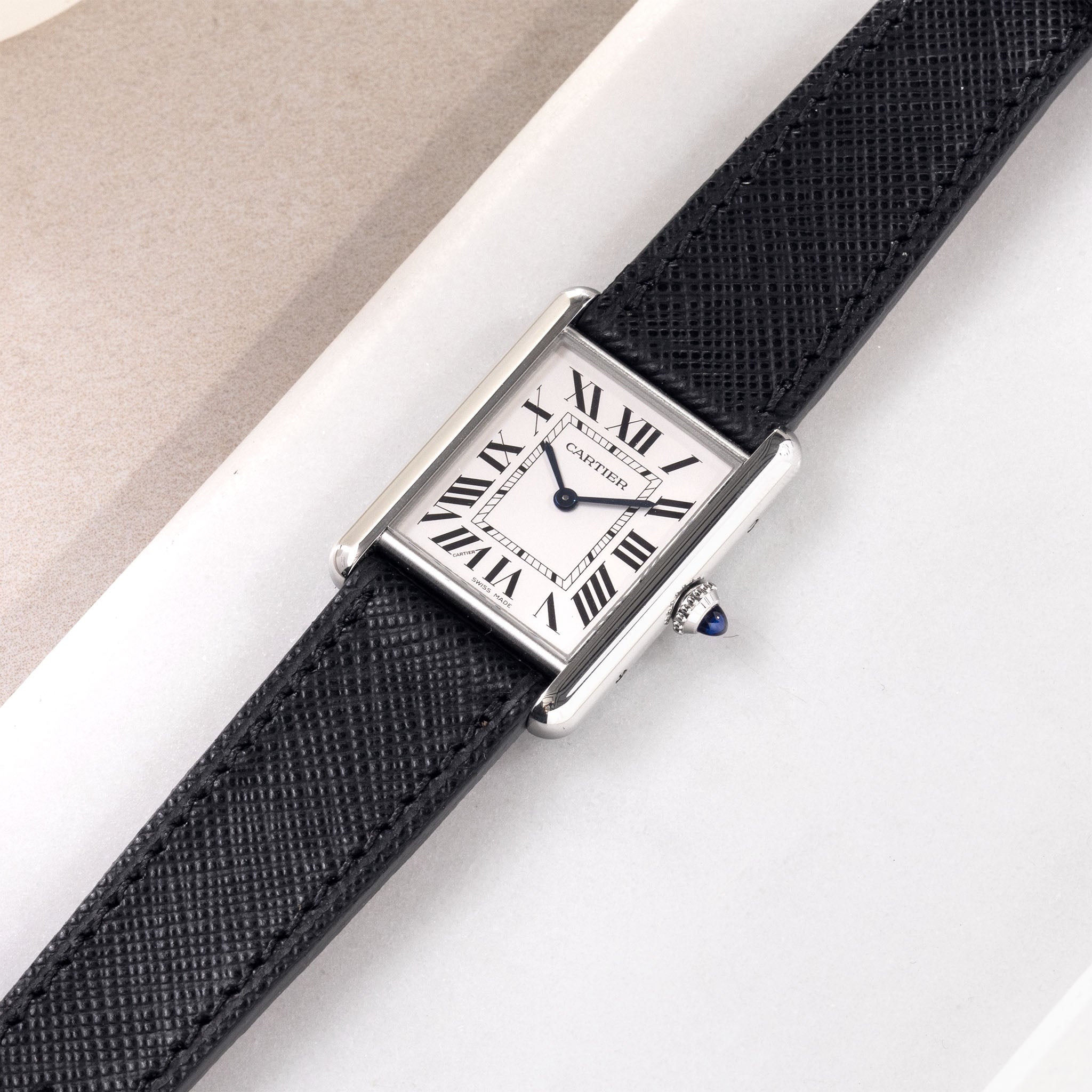 Uhrenarmband für Cartier Tank Must (2021-2024) - The Saffiano Black