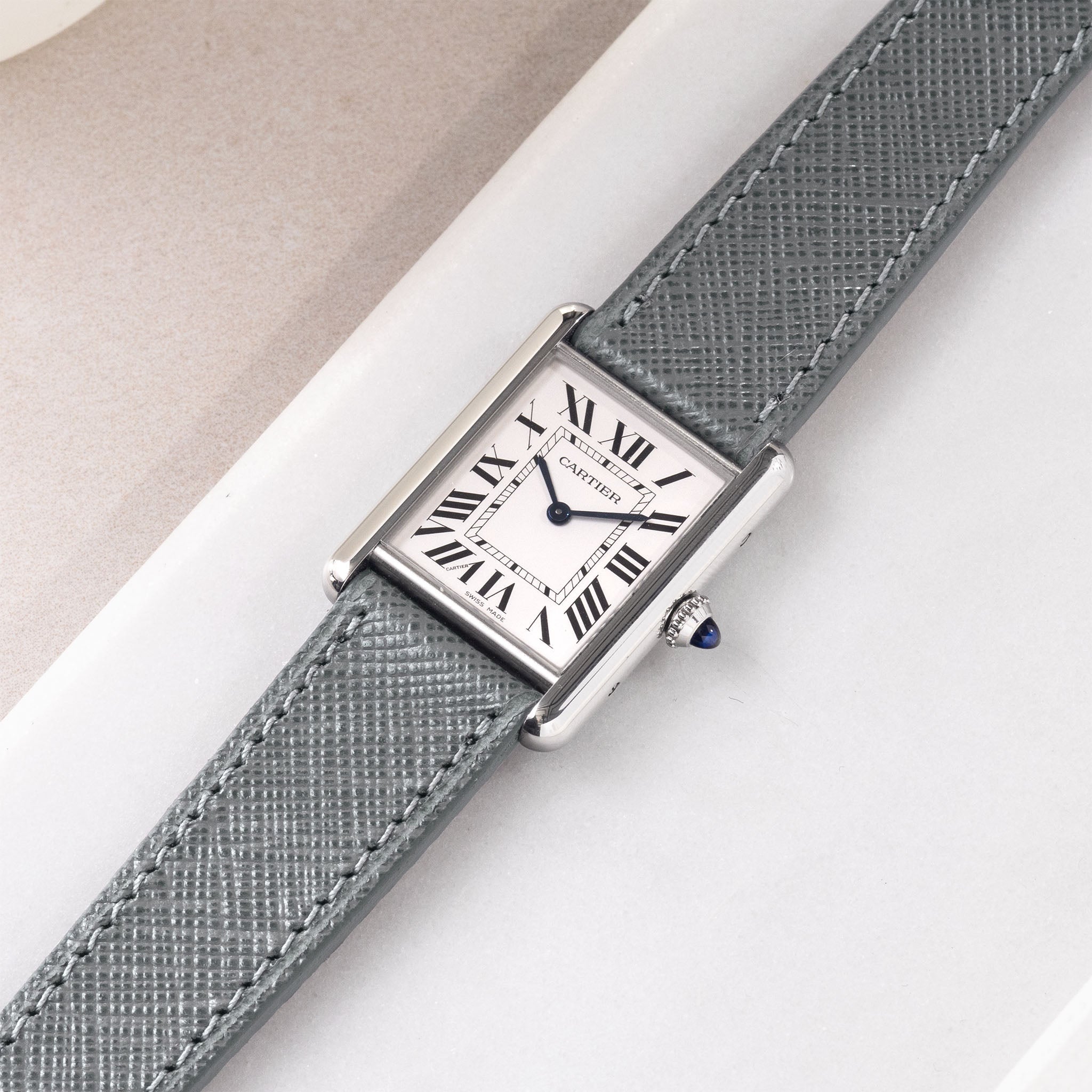Uhrenarmband für Cartier Tank Must (2021-2024) - The Saffiano Grey