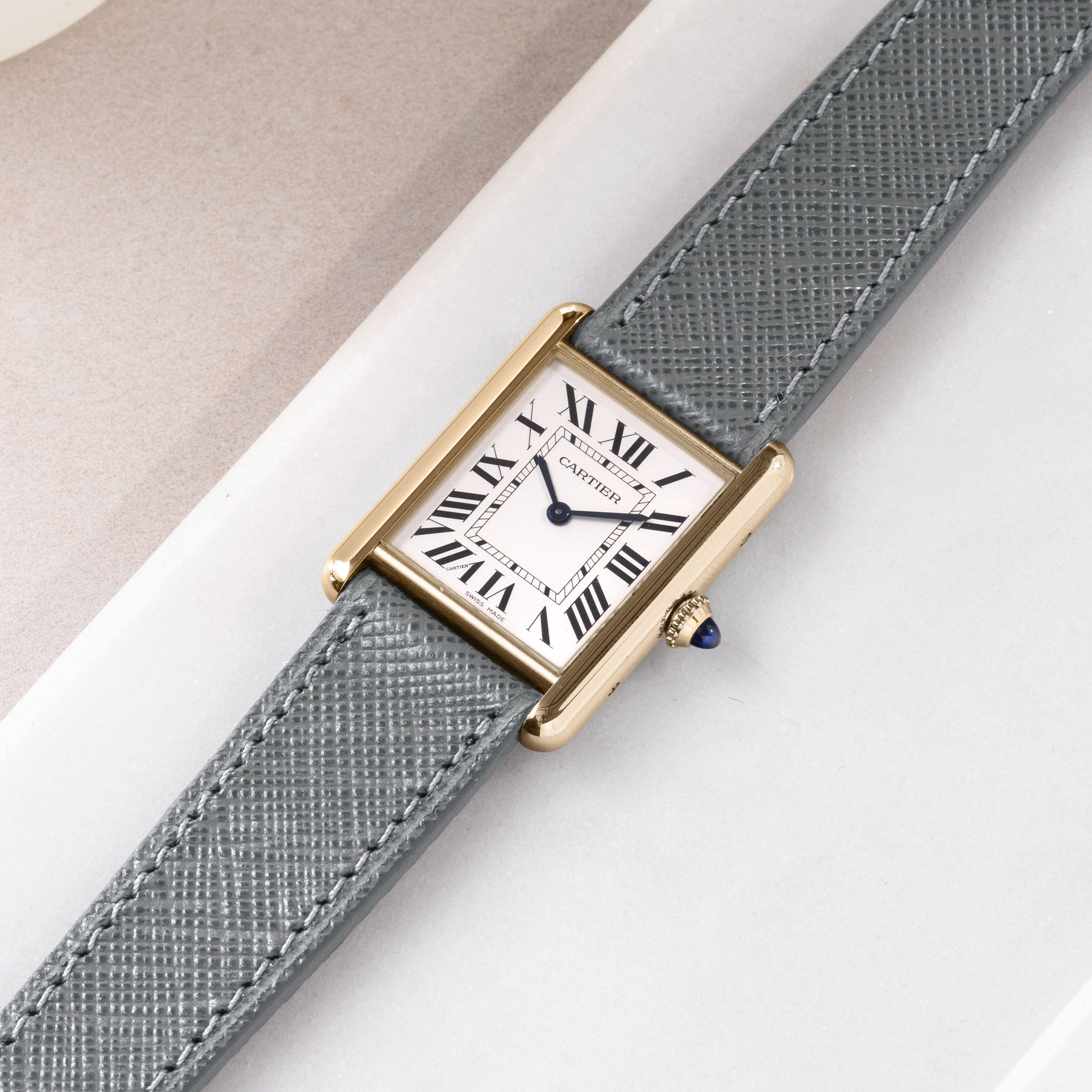 Uhrenarmband für Cartier Tank Louis (2021-2024) - The Saffiano Grey