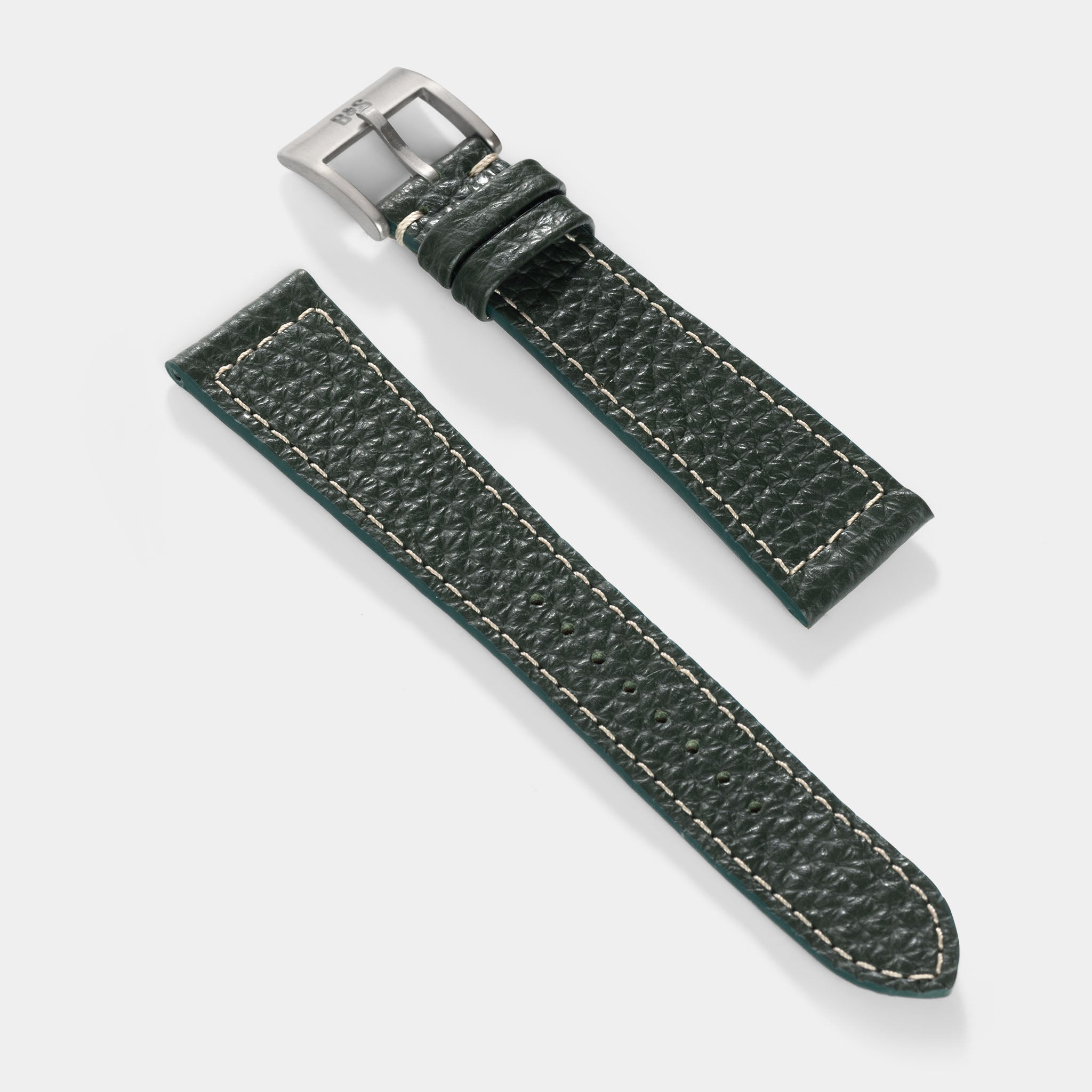 Sample Sale - Grained Green Leather Watch Strap - 18mm