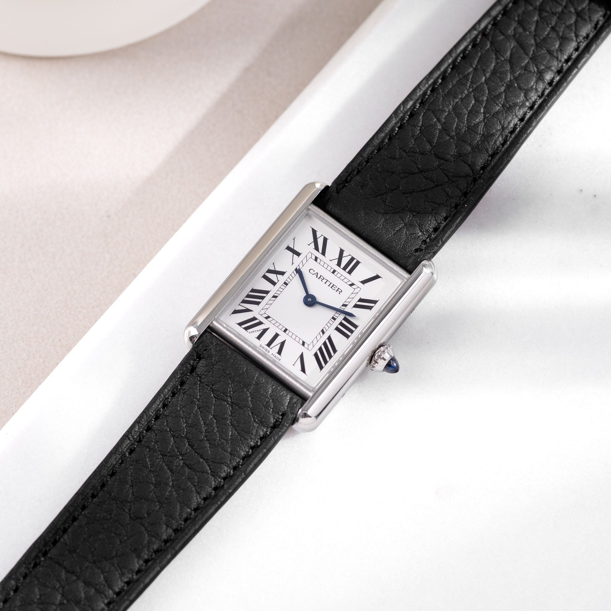 Uhrenarmband für Cartier Tank Must (2021-2024) - The Thin Taurillon Black
