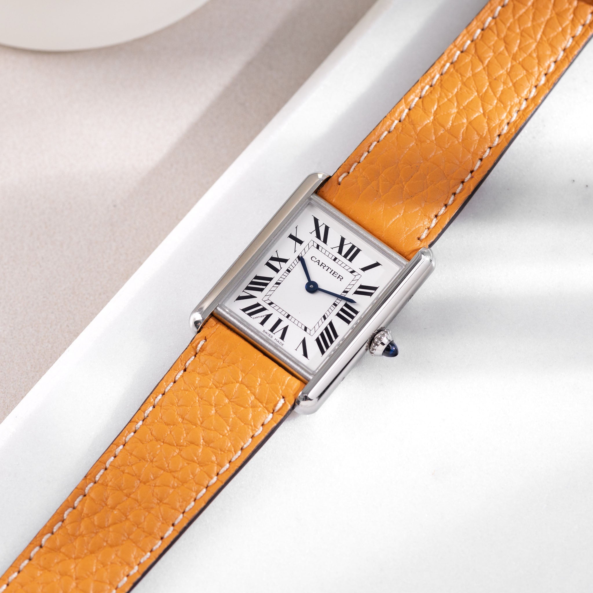 Uhrenarmband für Cartier Tank Must (2021-2024) - The Taurillon Moutarde
