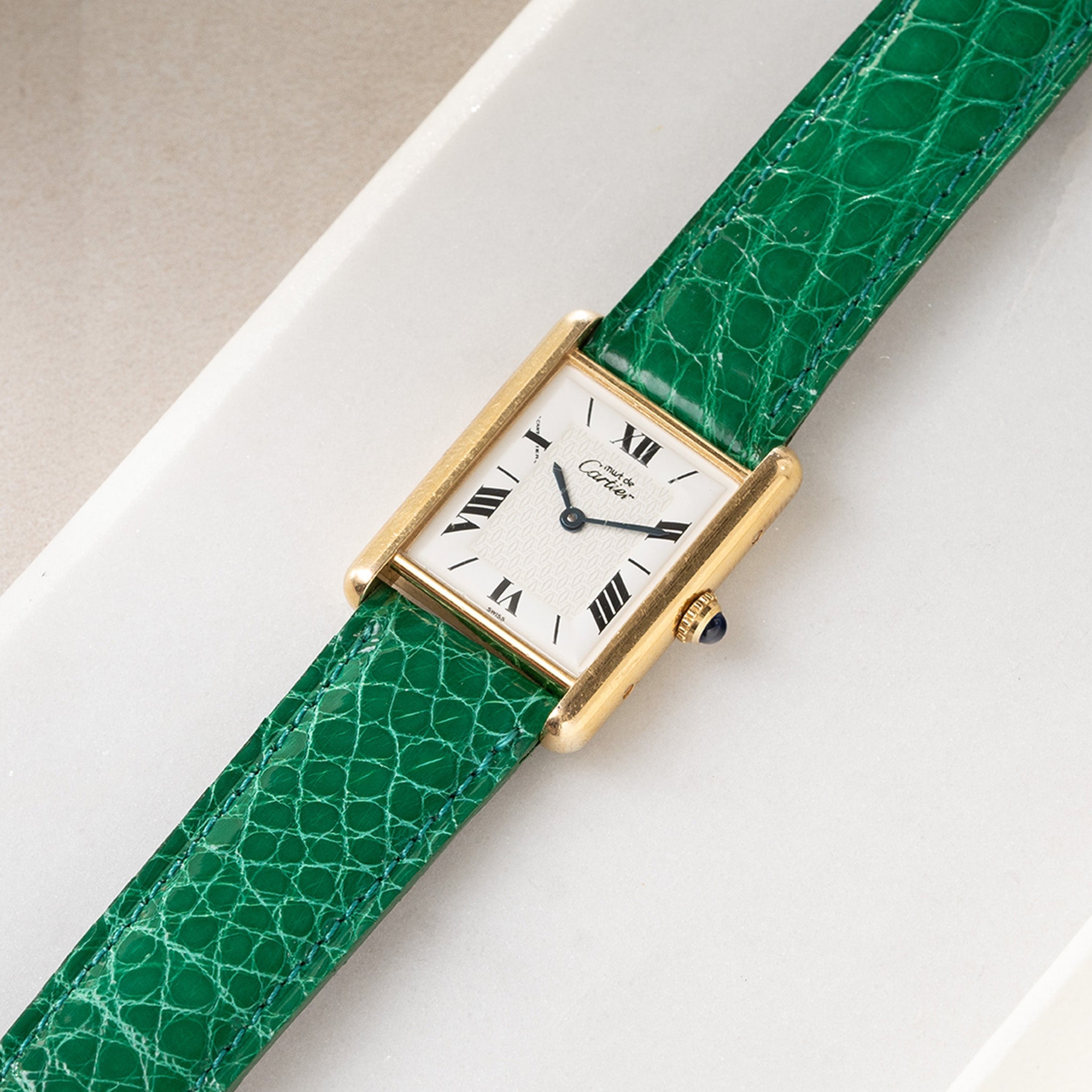 Uhrenarmband für Cartier 17.5 mm - The Smaragd Green Alligator Watch Strap