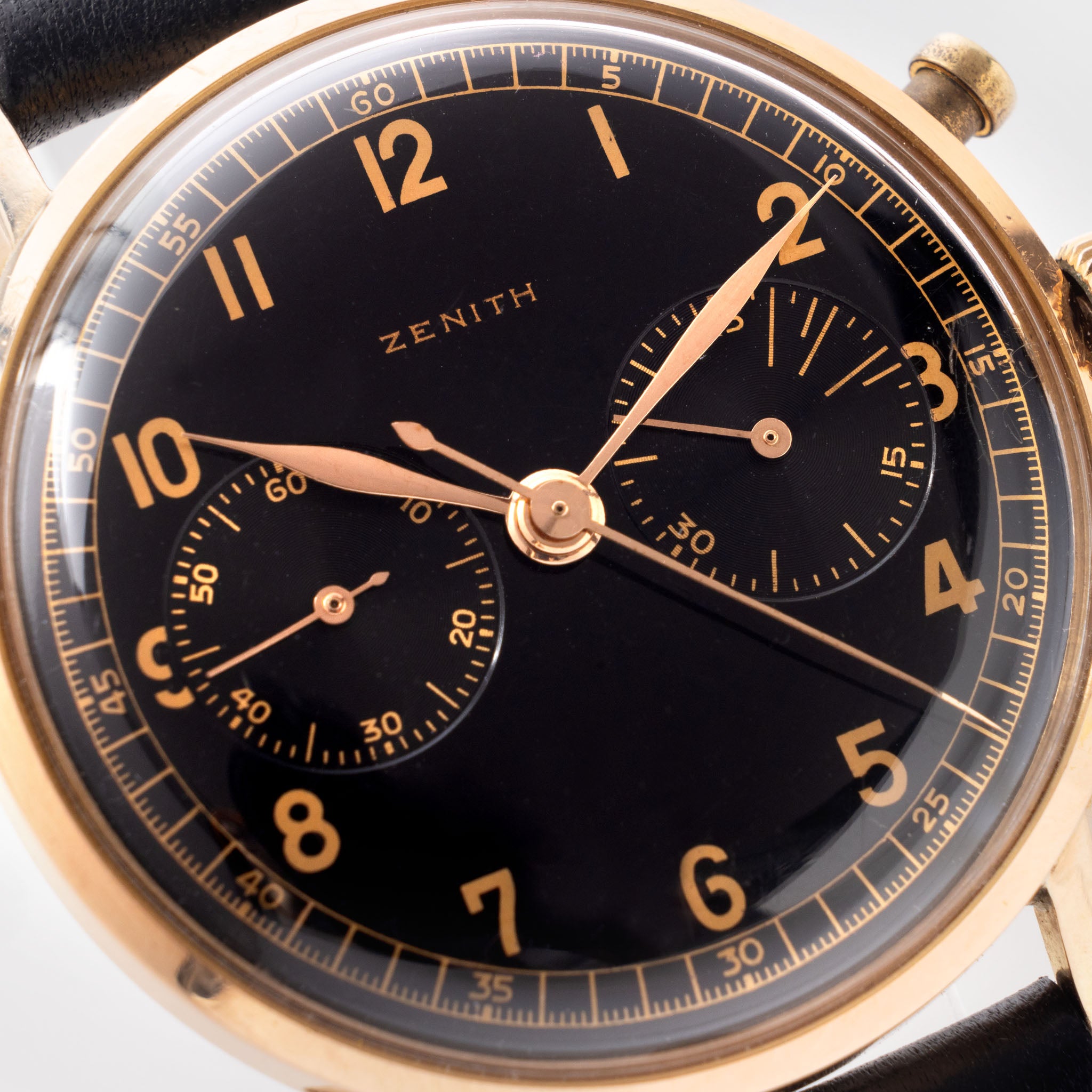 Zenith Chronograph 18 Karat Roségold mit Militär Provenance