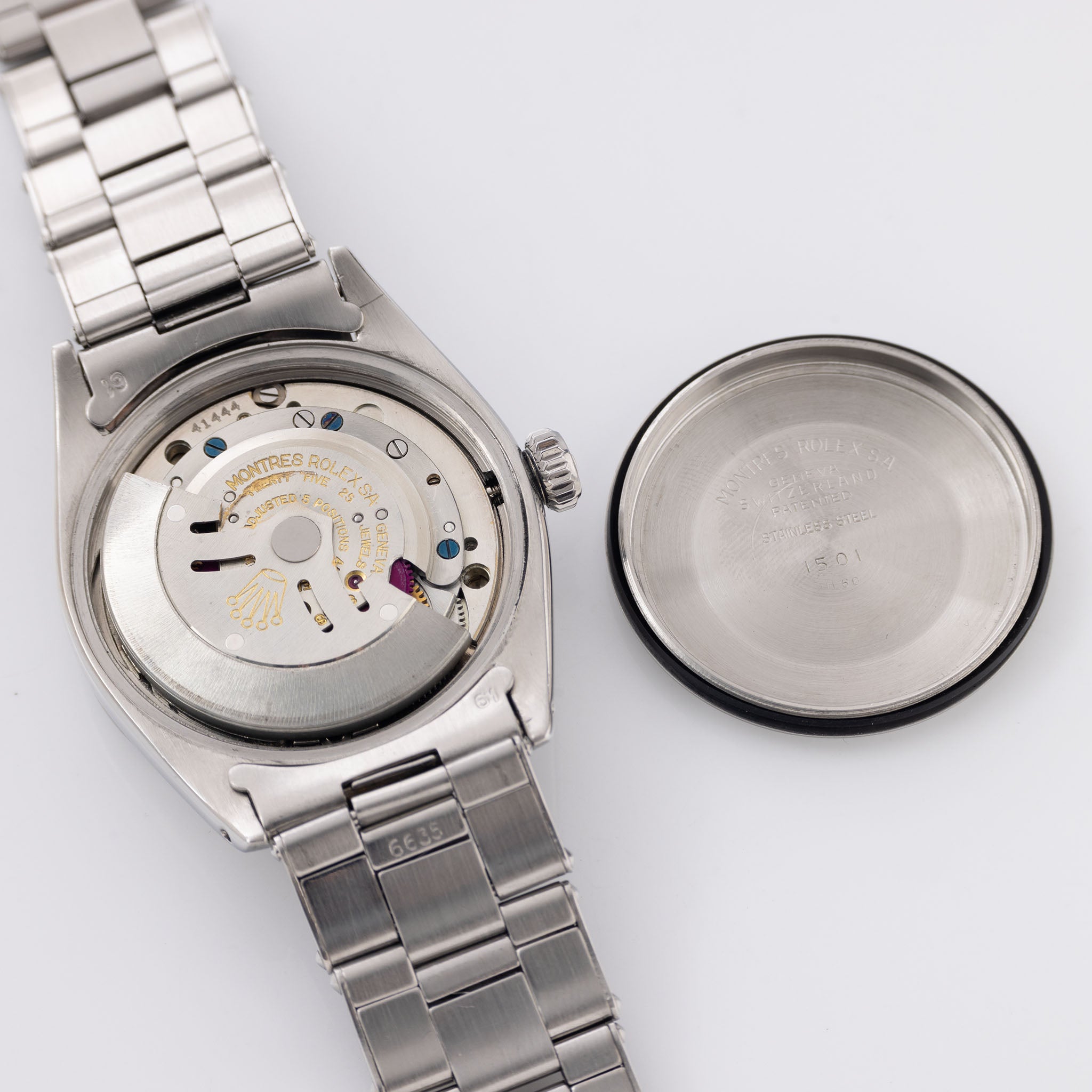 Rolex Oyster Perpetual Date 1501 mattgraues Zifferblatt mit Dauphine-Zeigern