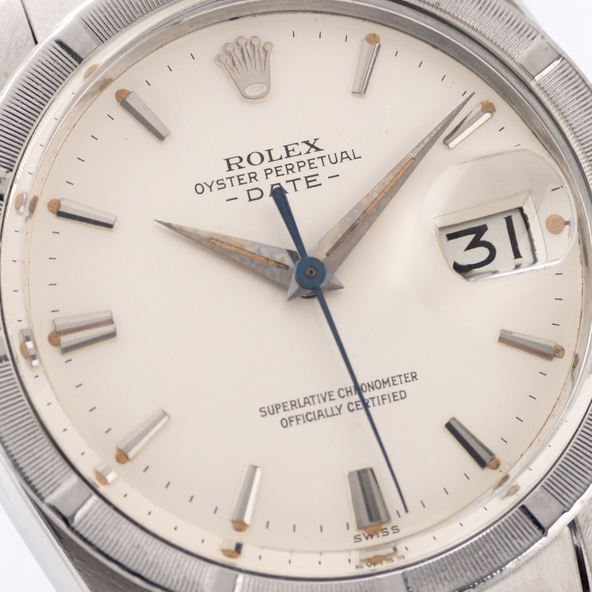Rolex Oyster Perpetual Date 1501 mattgraues Zifferblatt mit Dauphine-Zeigern