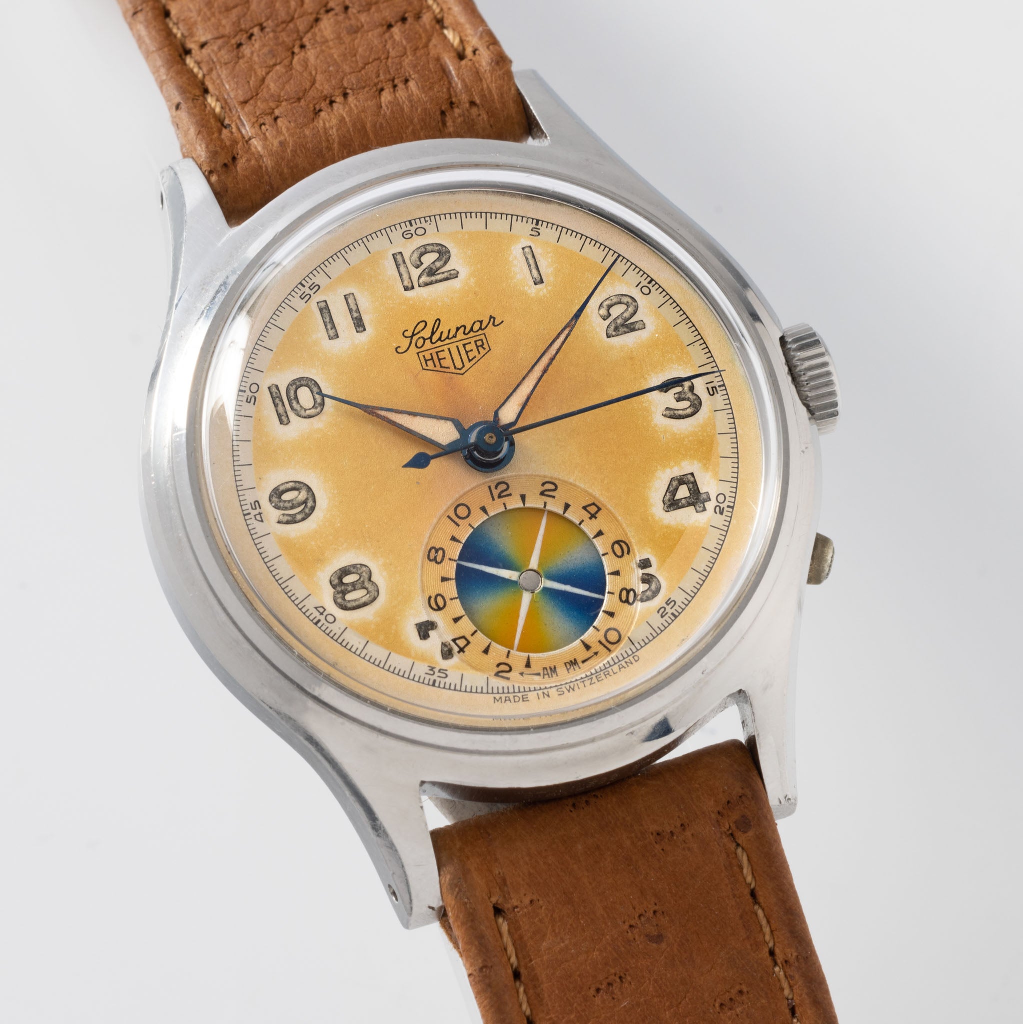 Heuer Solunar Erste Generation In Stahl