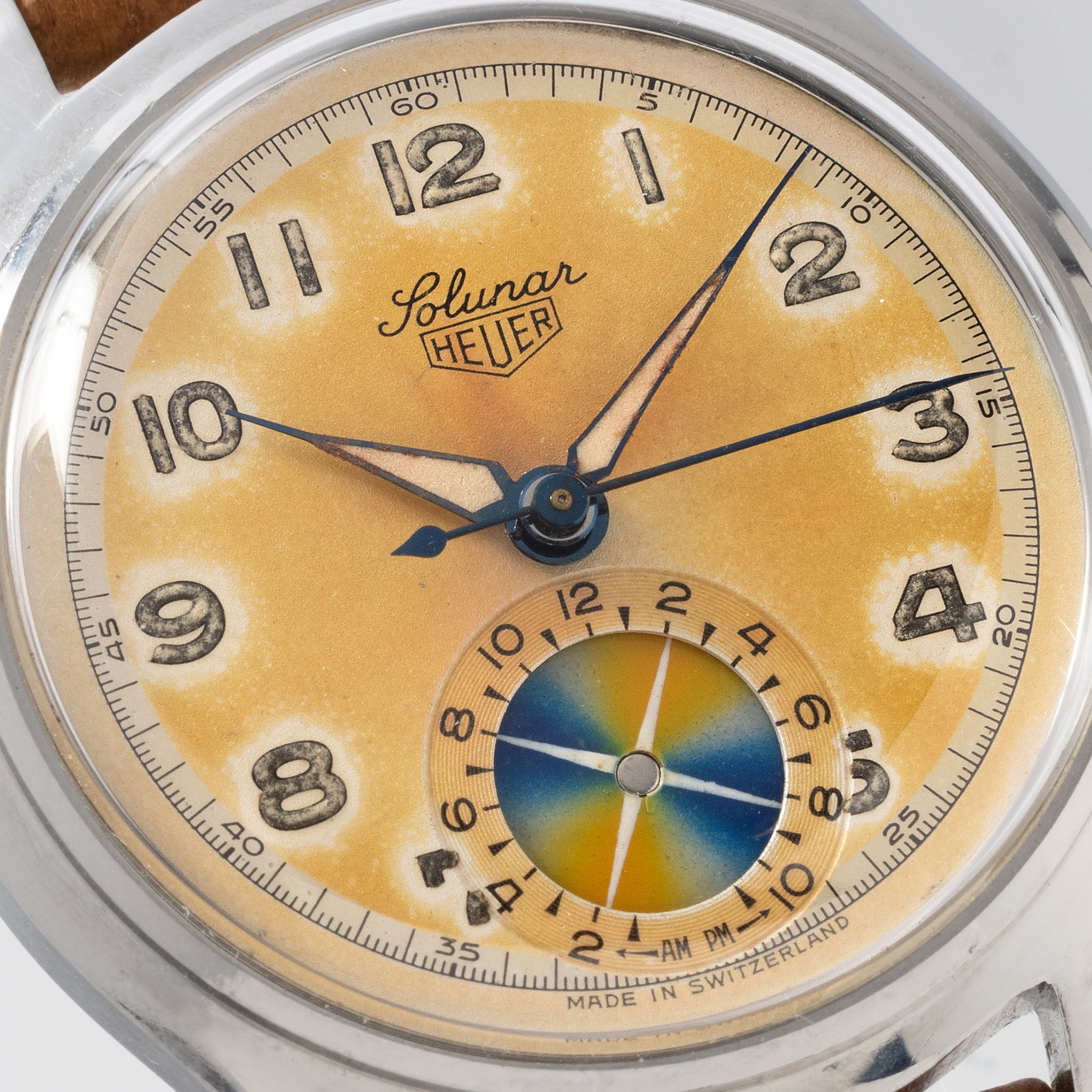 Heuer Solunar Erste Generation In Stahl