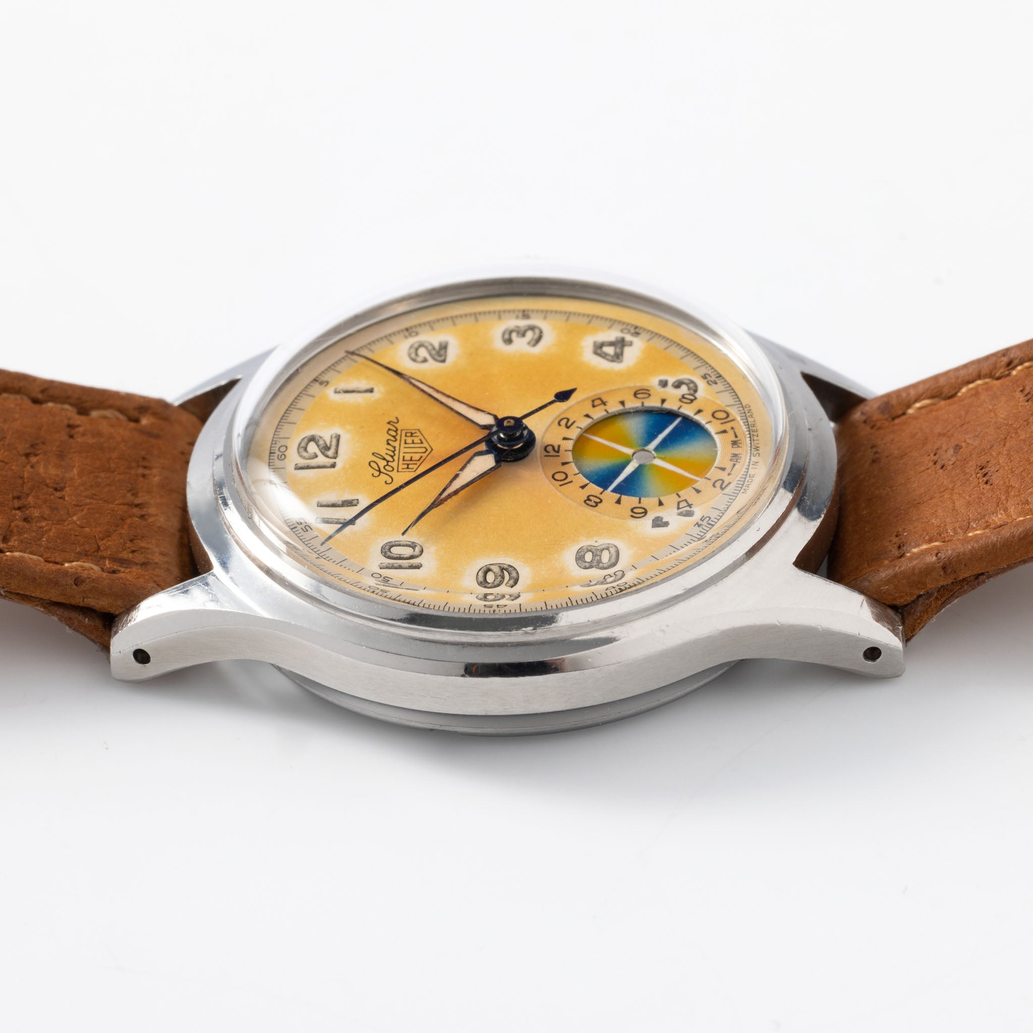 Heuer Solunar Erste Generation In Stahl