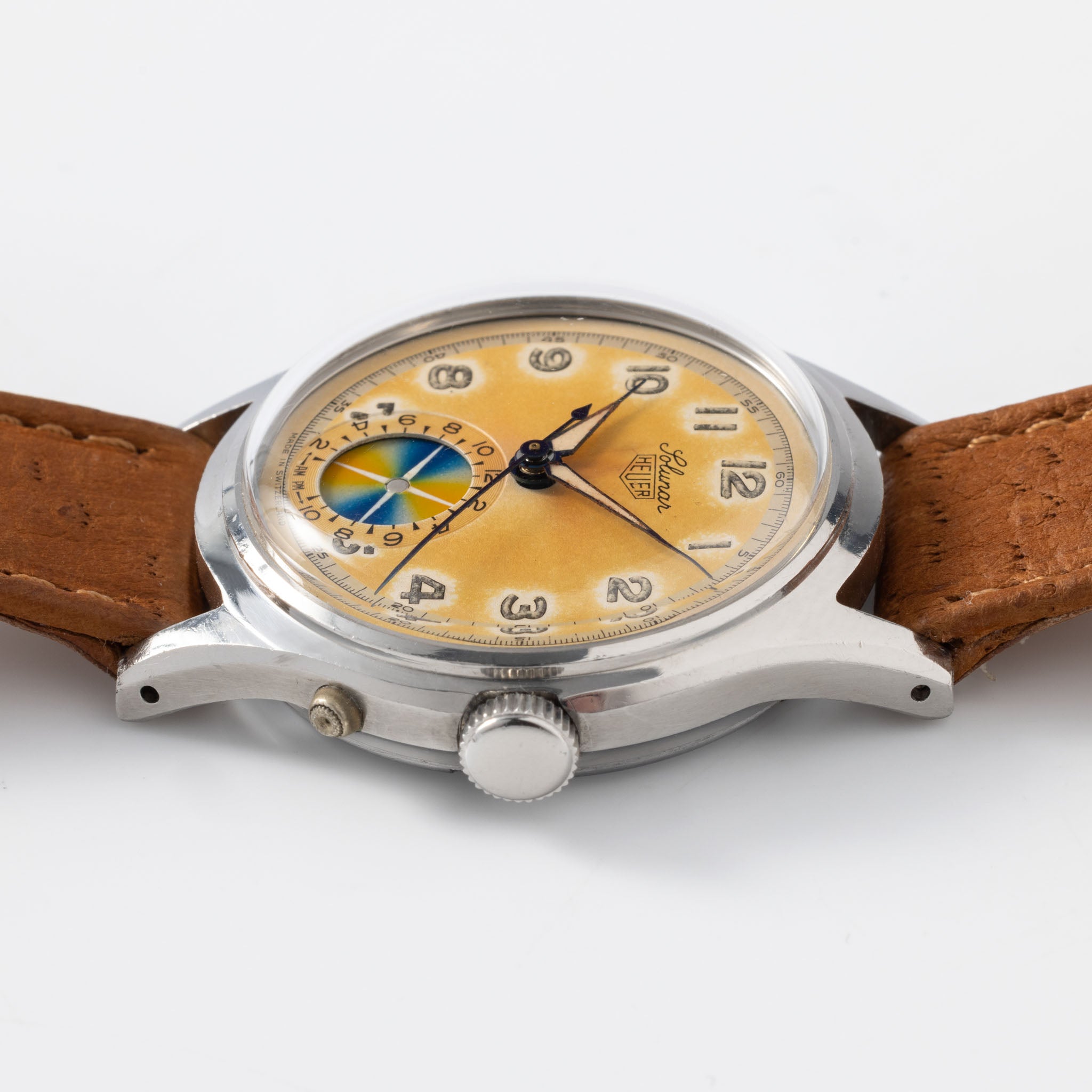 Heuer Solunar Erste Generation In Stahl