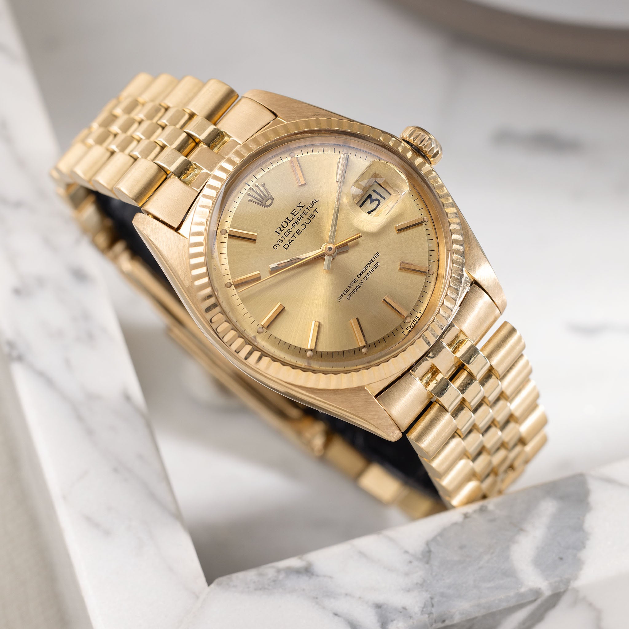 Rolex Datejust 1601/8 18k Gelbgold Champagner Zifferblat