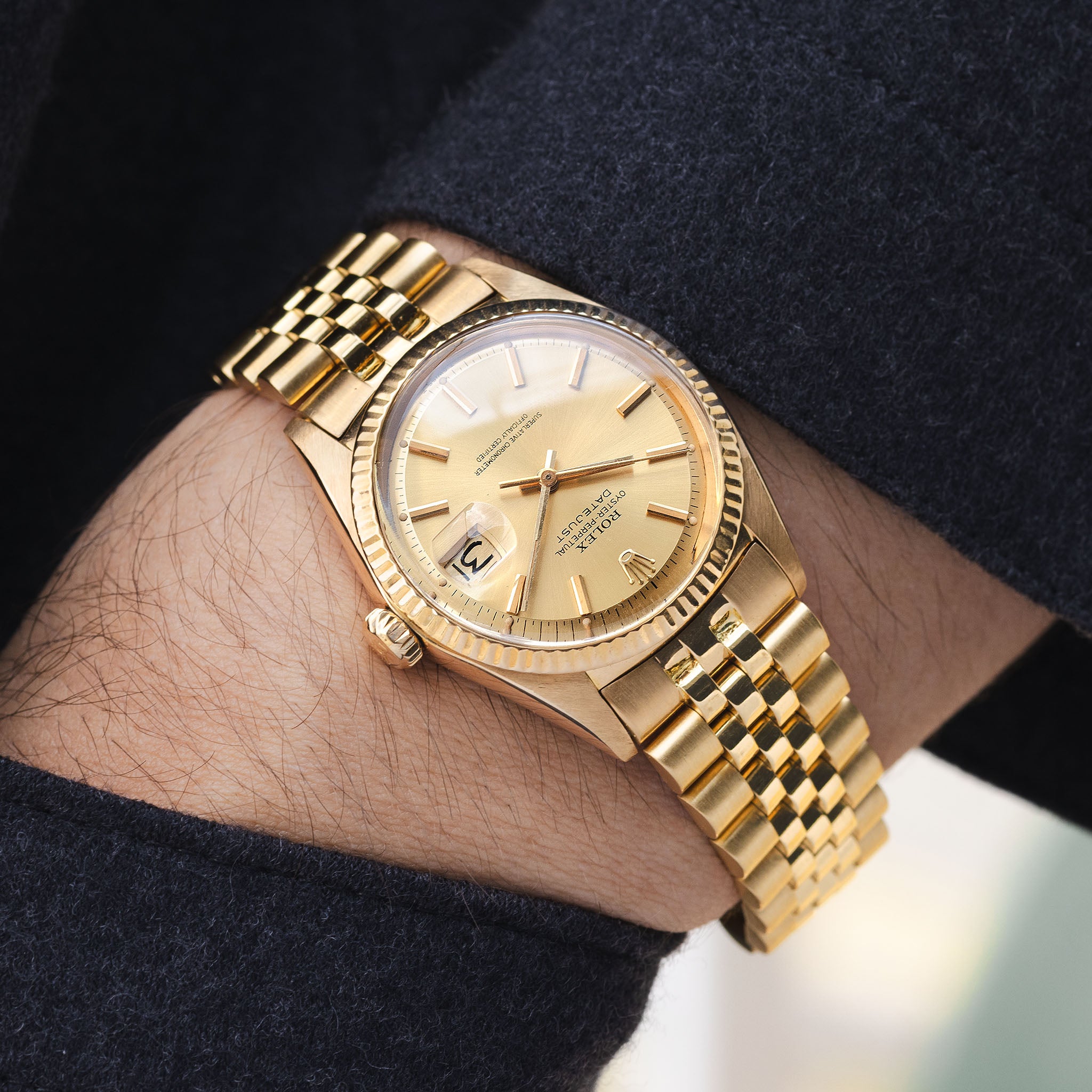 Rolex Datejust 1601/8 18k Gelbgold Champagner Zifferblat
