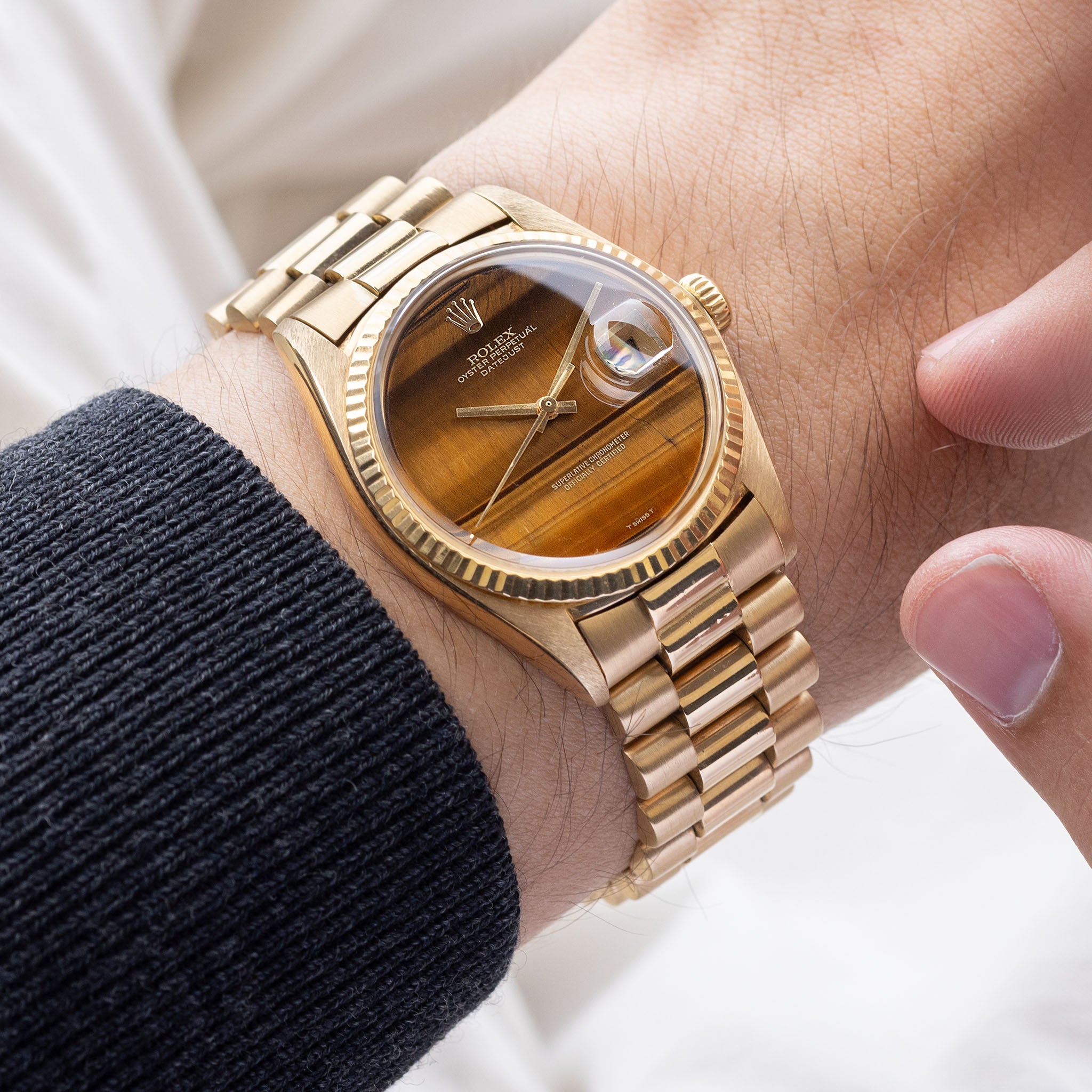 Rolex Datejust 1601/8 Tiger Eye Stein-Zifferblatt