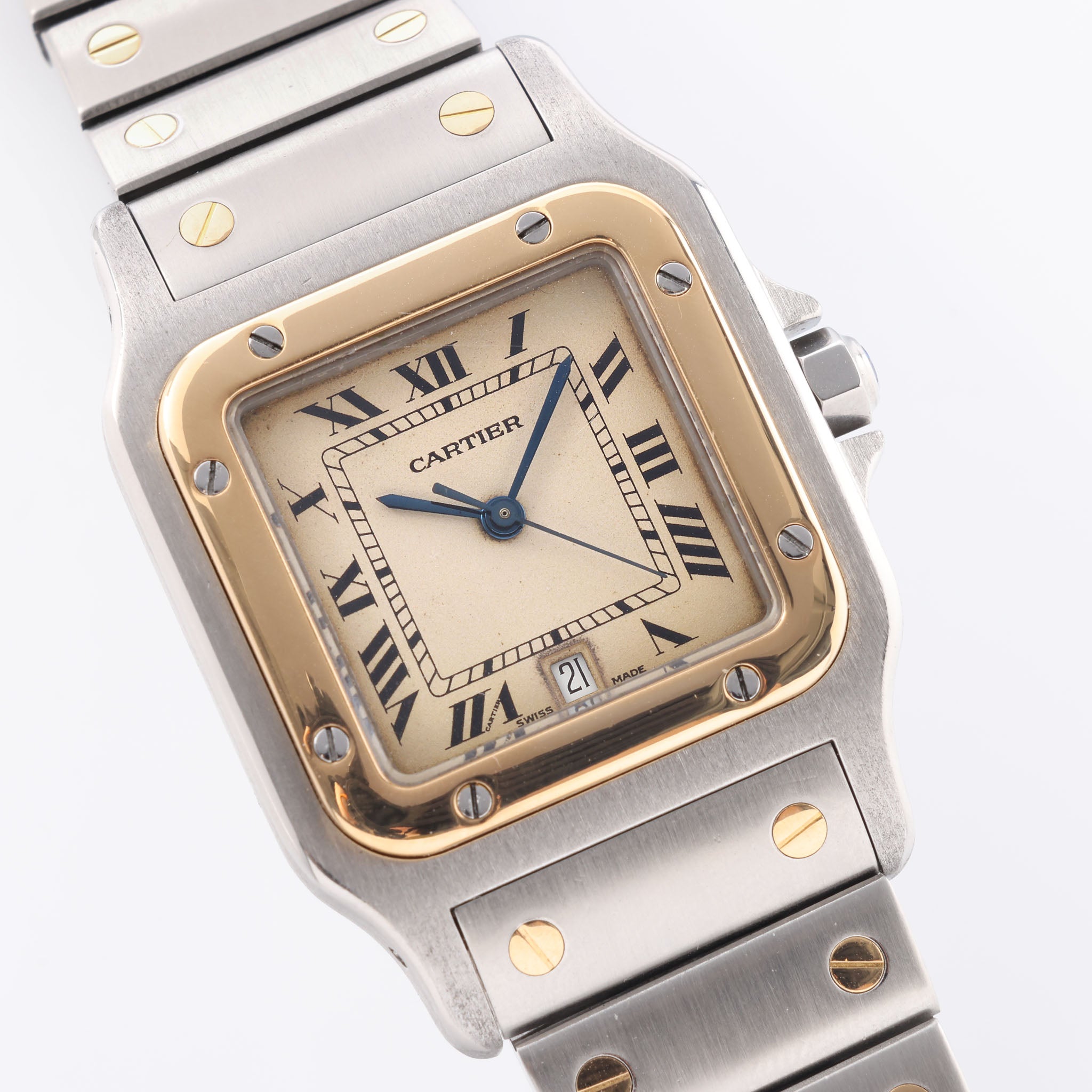 Cartier Santos Galbee Stahl / Gold Referenz 187901 Cream Zifferblatt