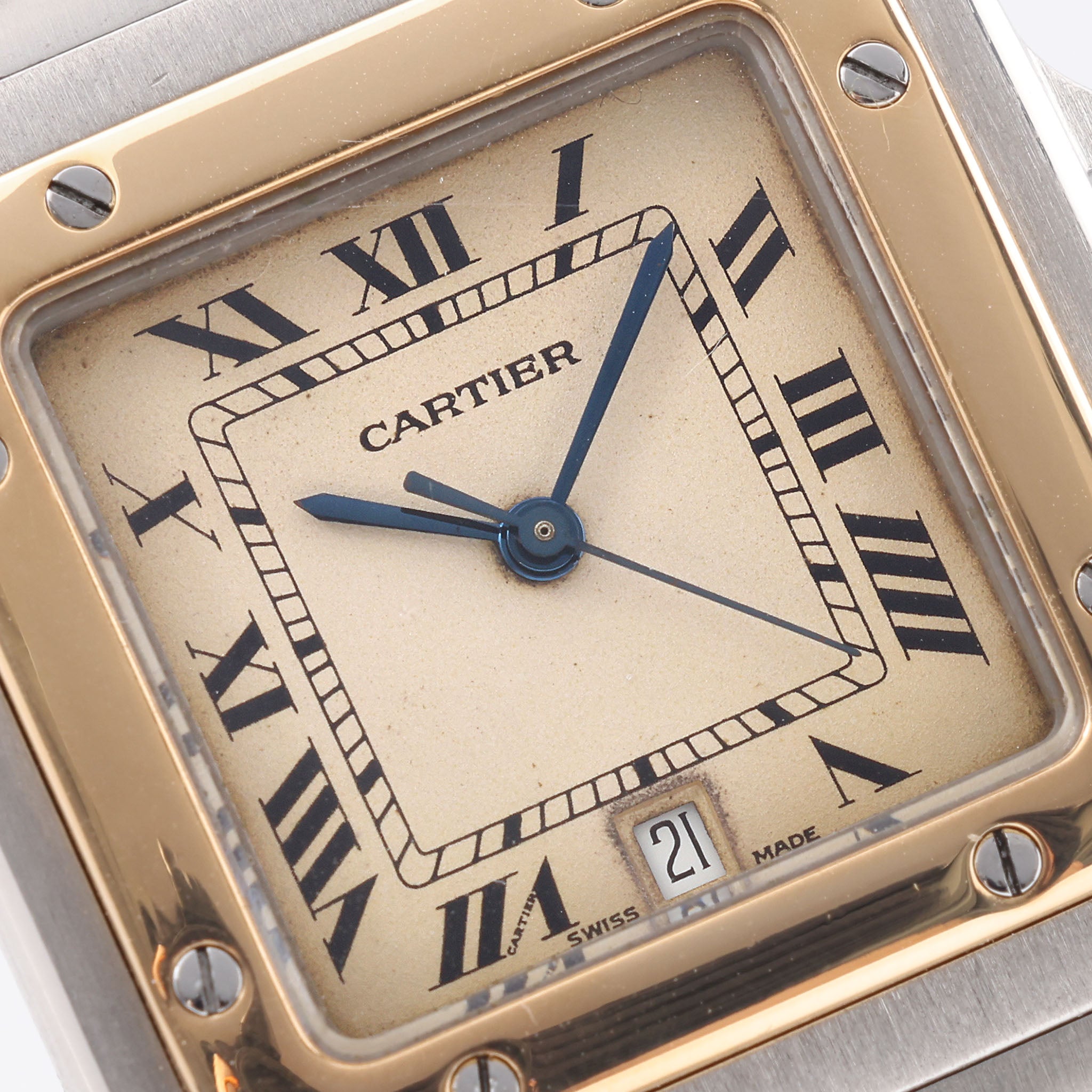 Cartier Santos Galbee Stahl / Gold Referenz 187901 Cream Zifferblatt
