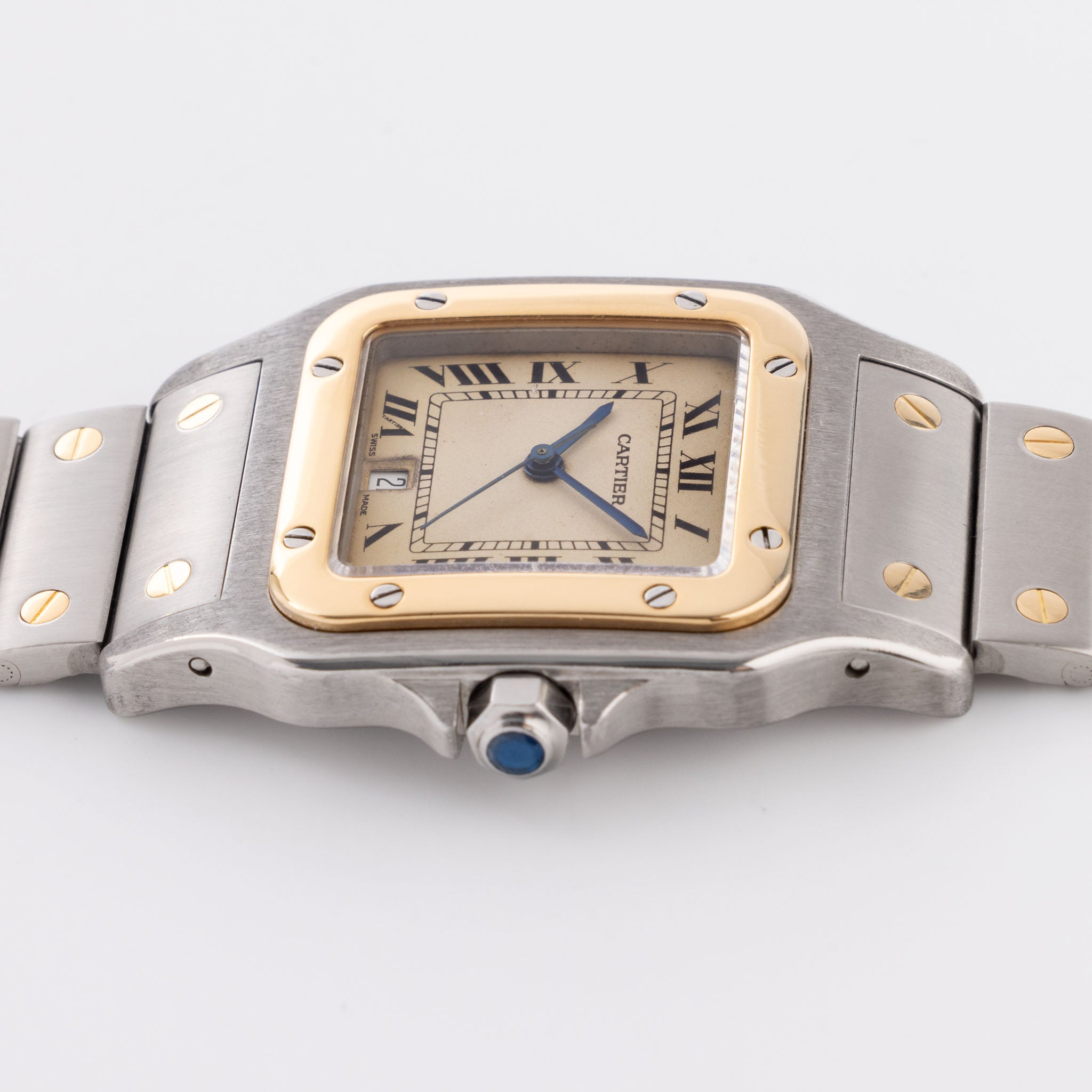 Cartier Santos Galbee Stahl / Gold Referenz 187901 Cream Zifferblatt