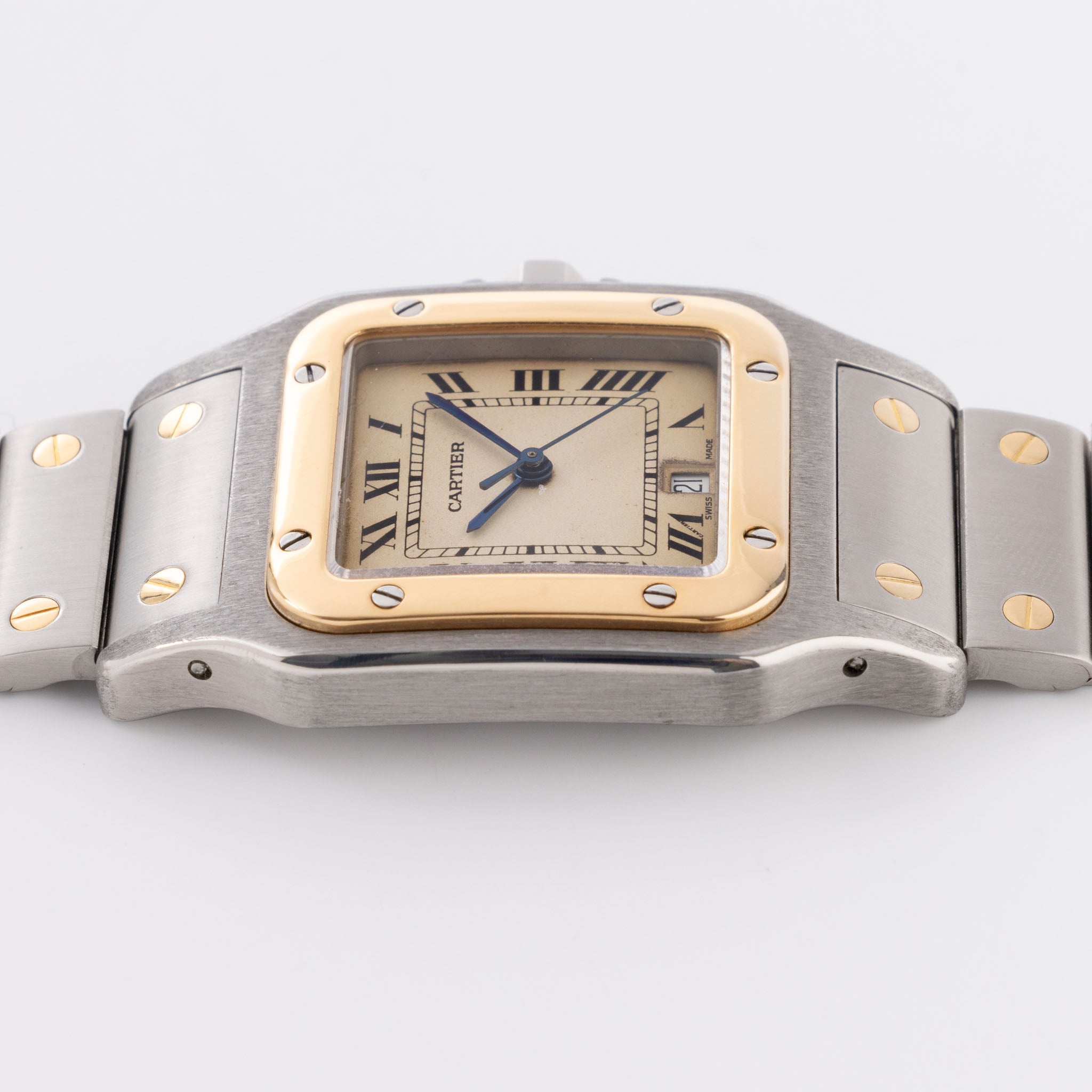 Cartier Santos Galbee Stahl / Gold Referenz 187901 Cream Zifferblatt