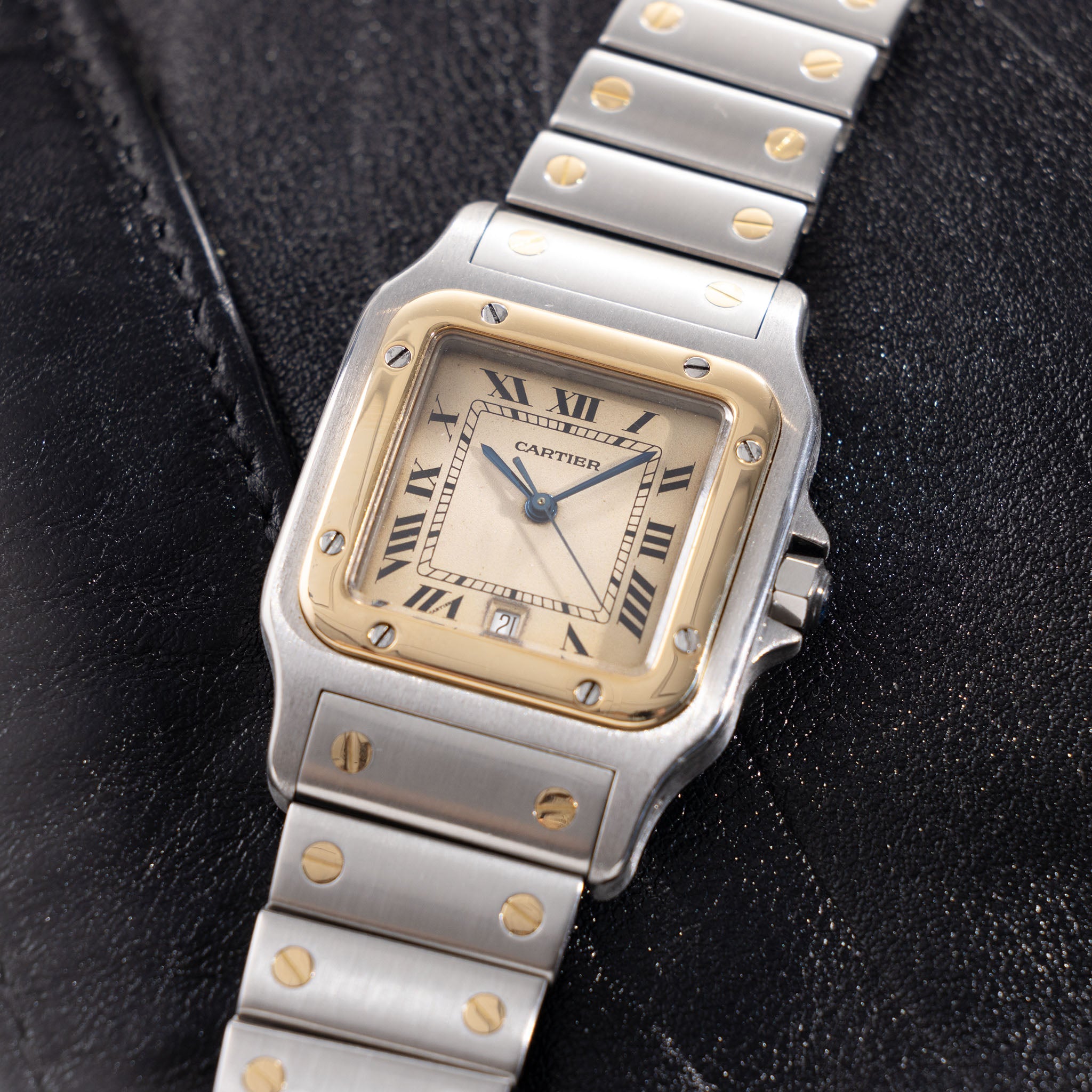 Cartier Santos Galbee Stahl / Gold Referenz 187901 Cream Zifferblatt