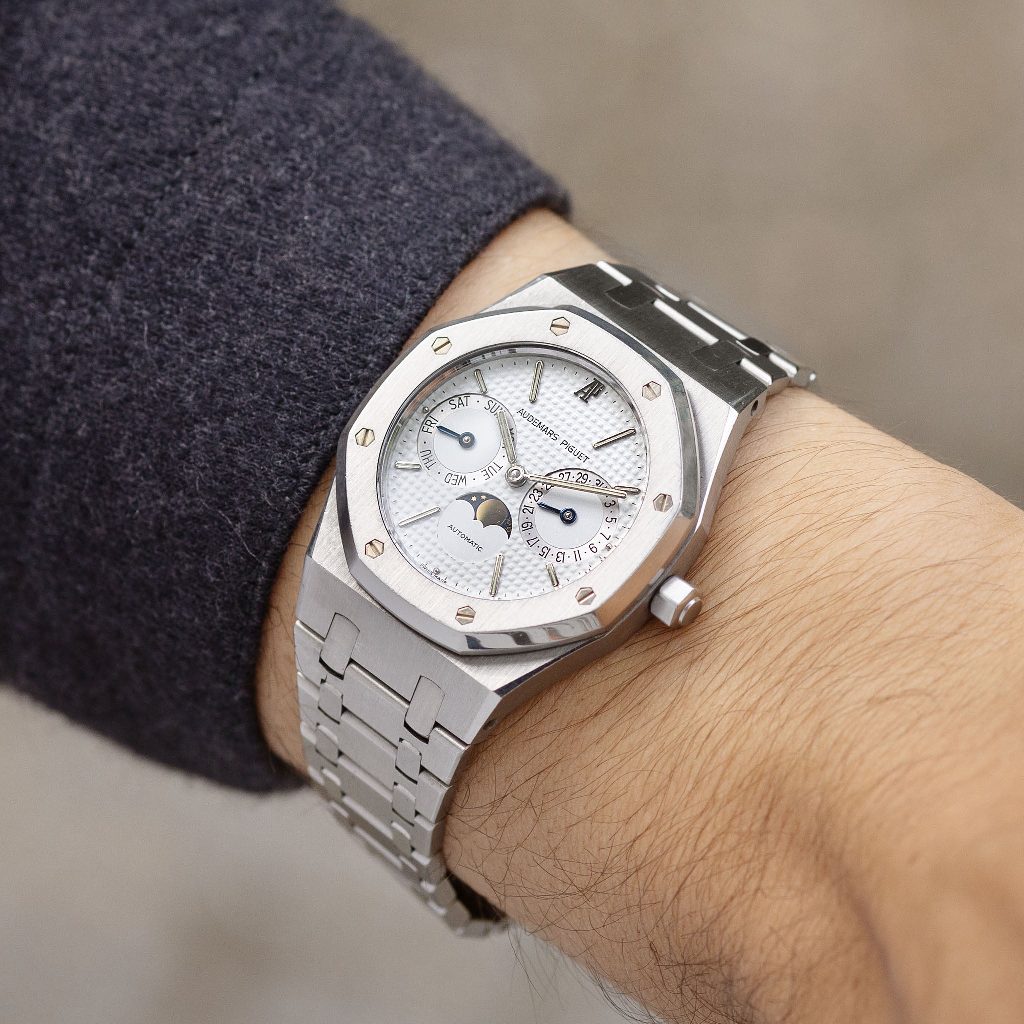 Audemars Piguet Royal Oak Day-Date 25594ST Weißes Zifferblatt