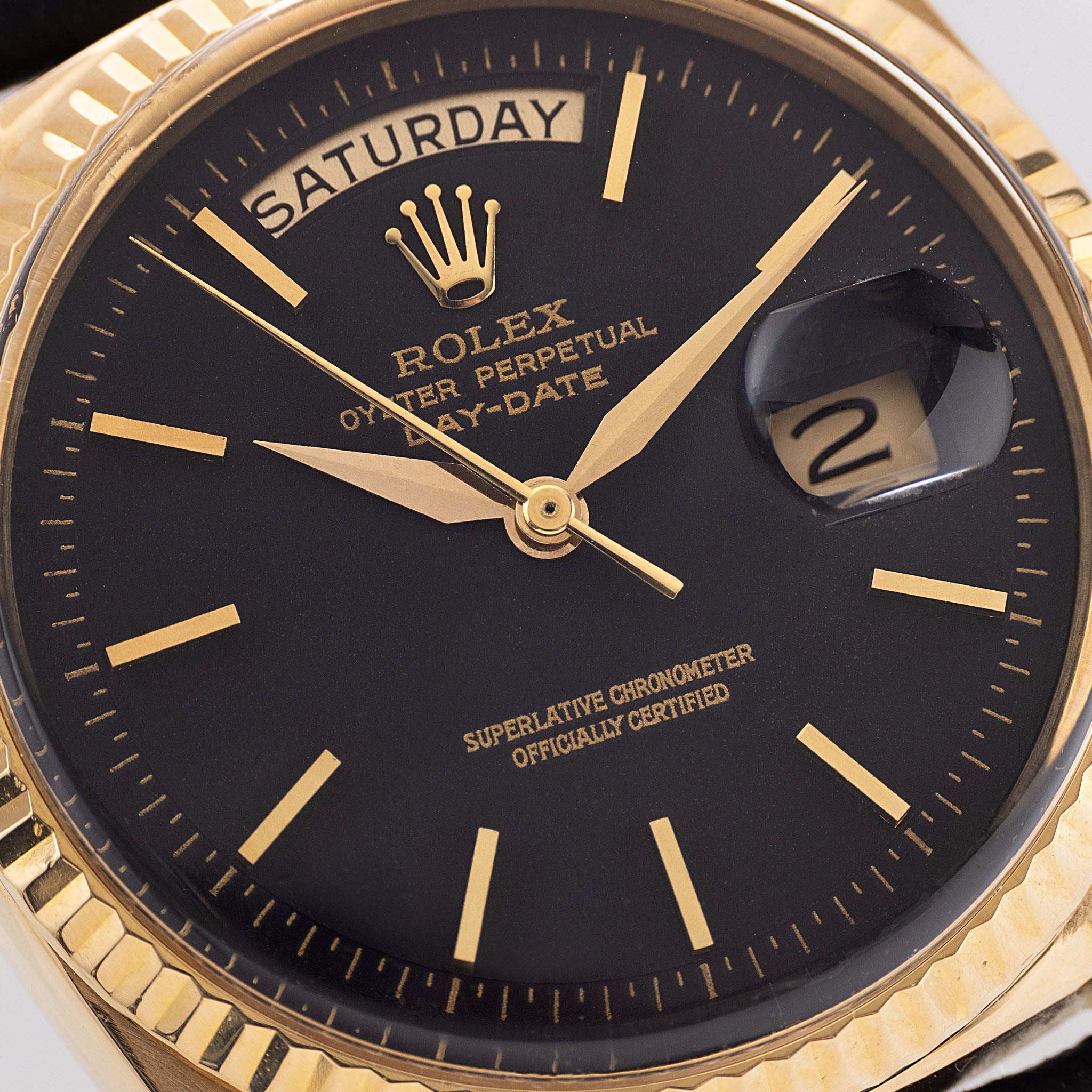 Rolex Day-Date 1803 mattschwarzes No-Lume Zifferblatt
