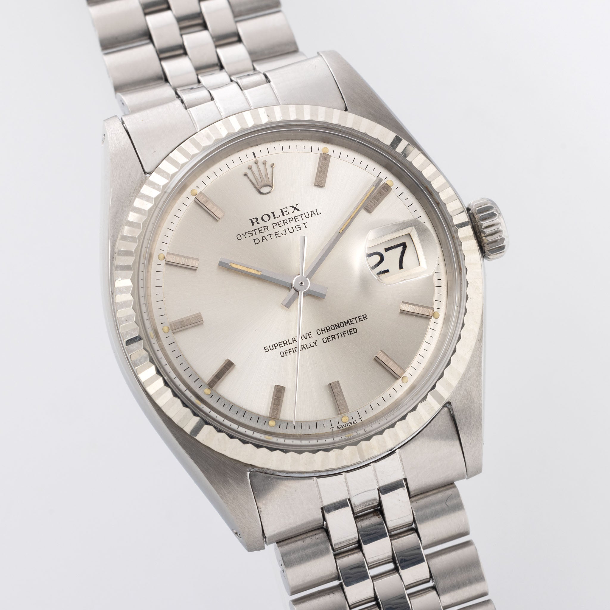 Rolex Datejust 1601 silber soleil mit Papieren