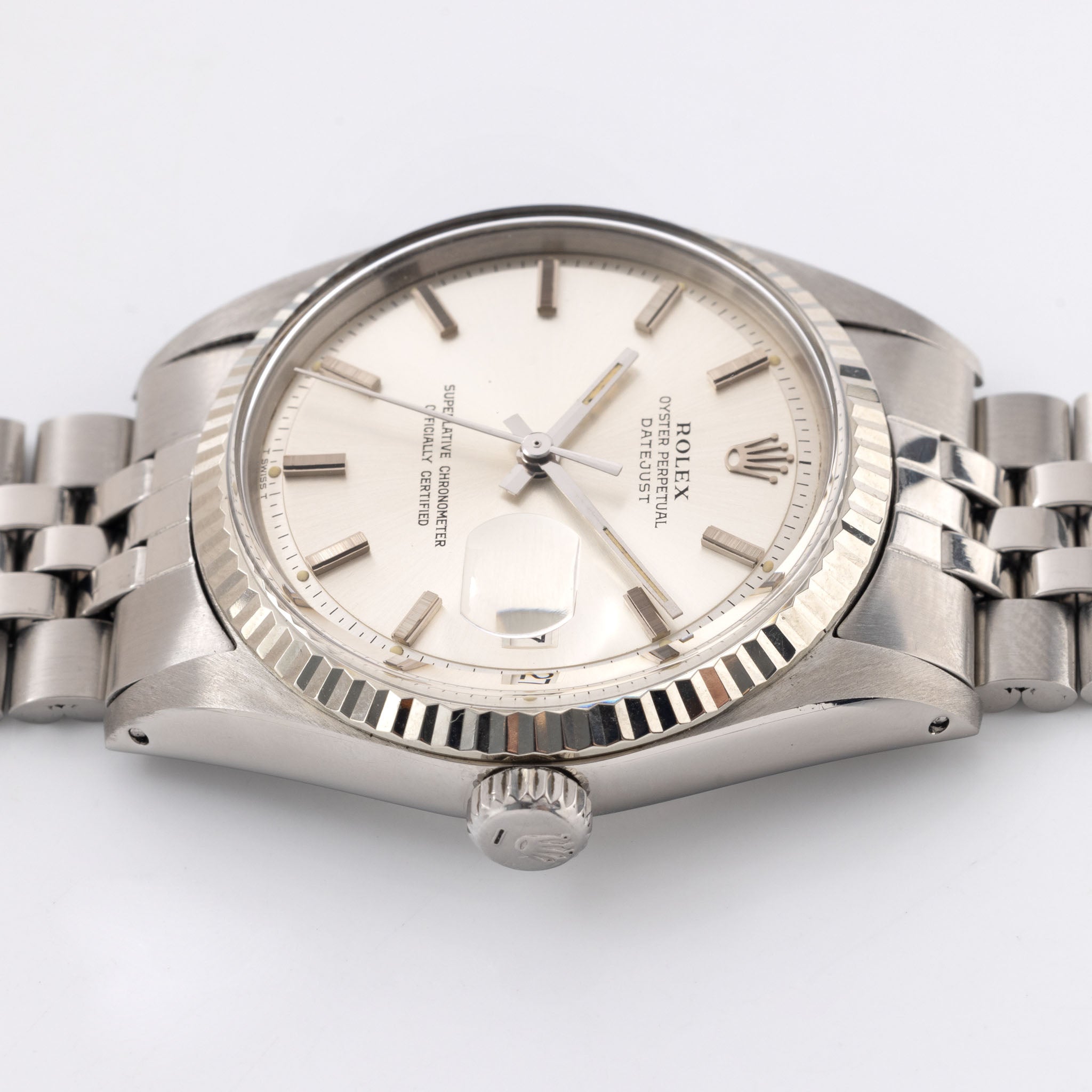 Rolex Datejust 1601 silber soleil mit Papieren