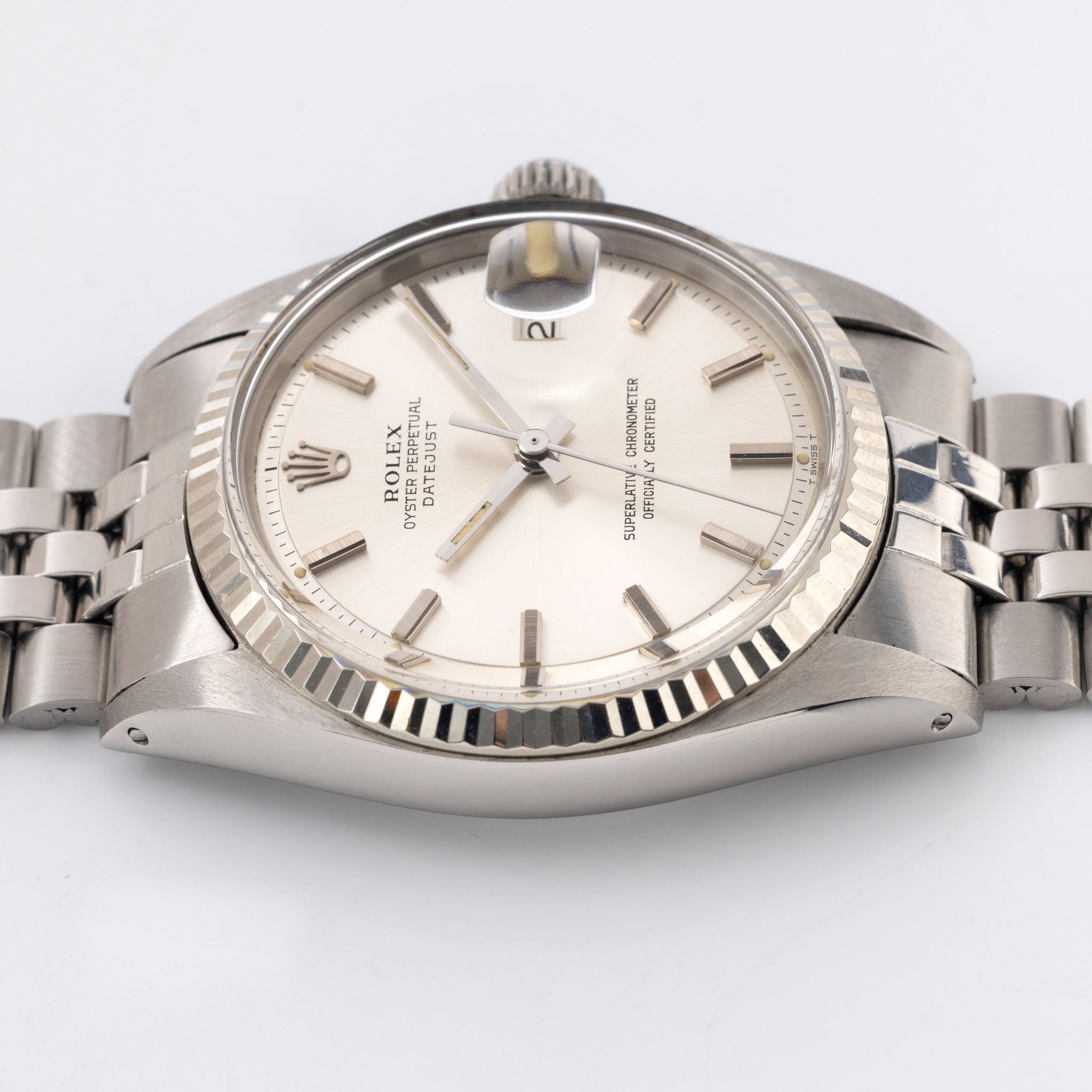 Rolex Datejust 1601 silber soleil mit Papieren