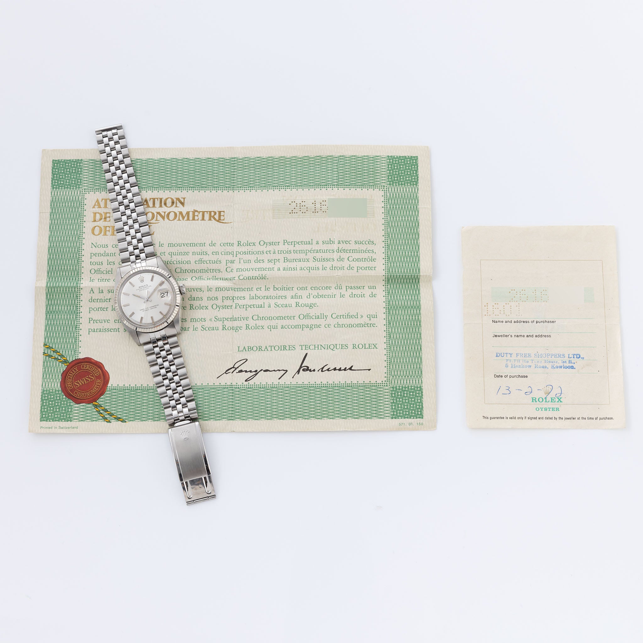 Rolex Datejust 1601 silber soleil mit Papieren
