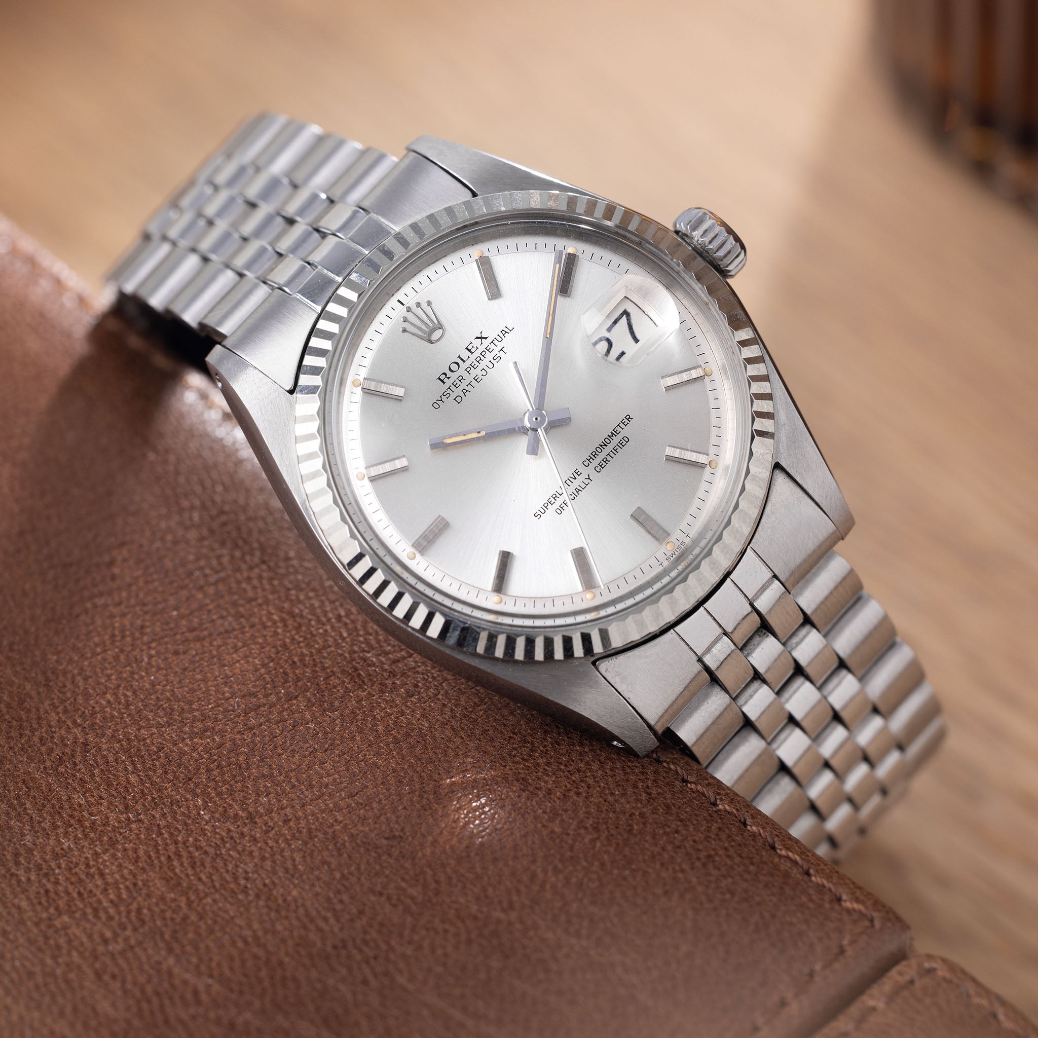 Rolex Datejust 1601 silber soleil mit Papieren