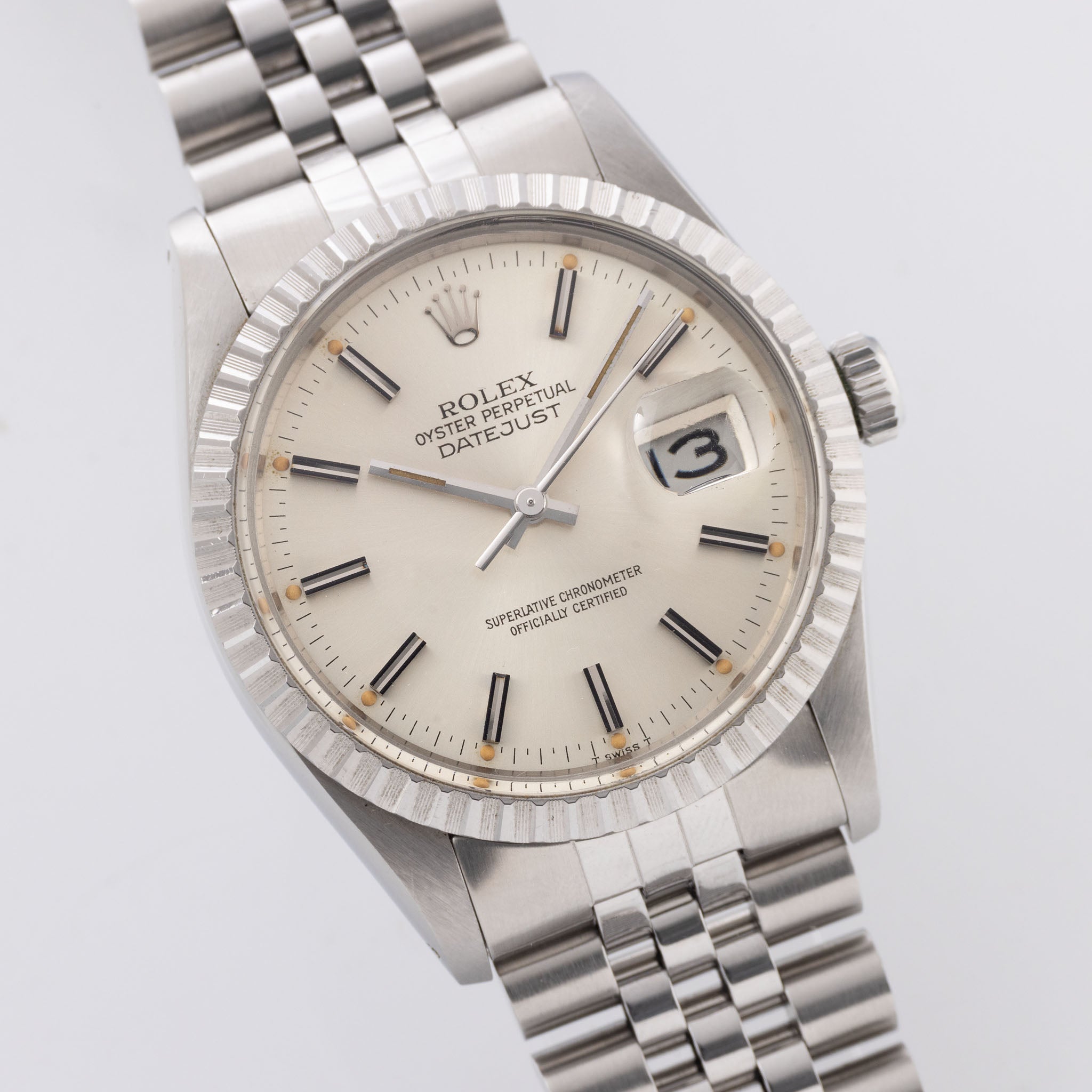 Rolex Datejust 16030 silbernes Zifferblatt mit erstaunlicher Patina + Papiere