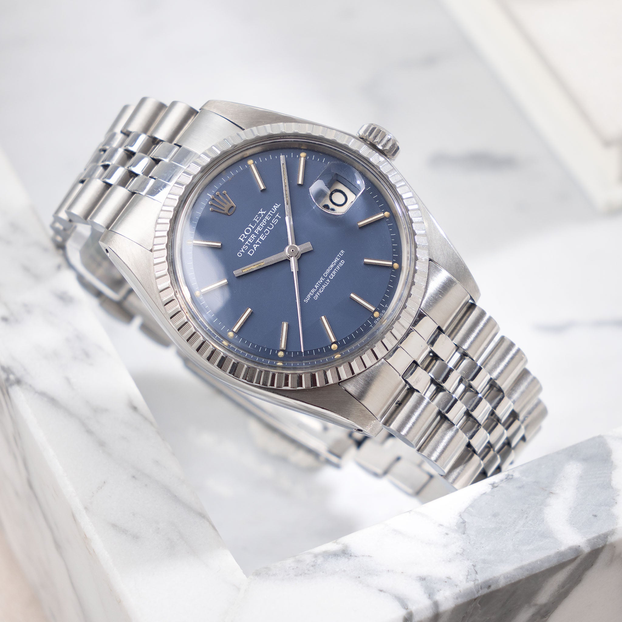 Rolex Datejust 1603 seltenes mattblaues Zifferblatt