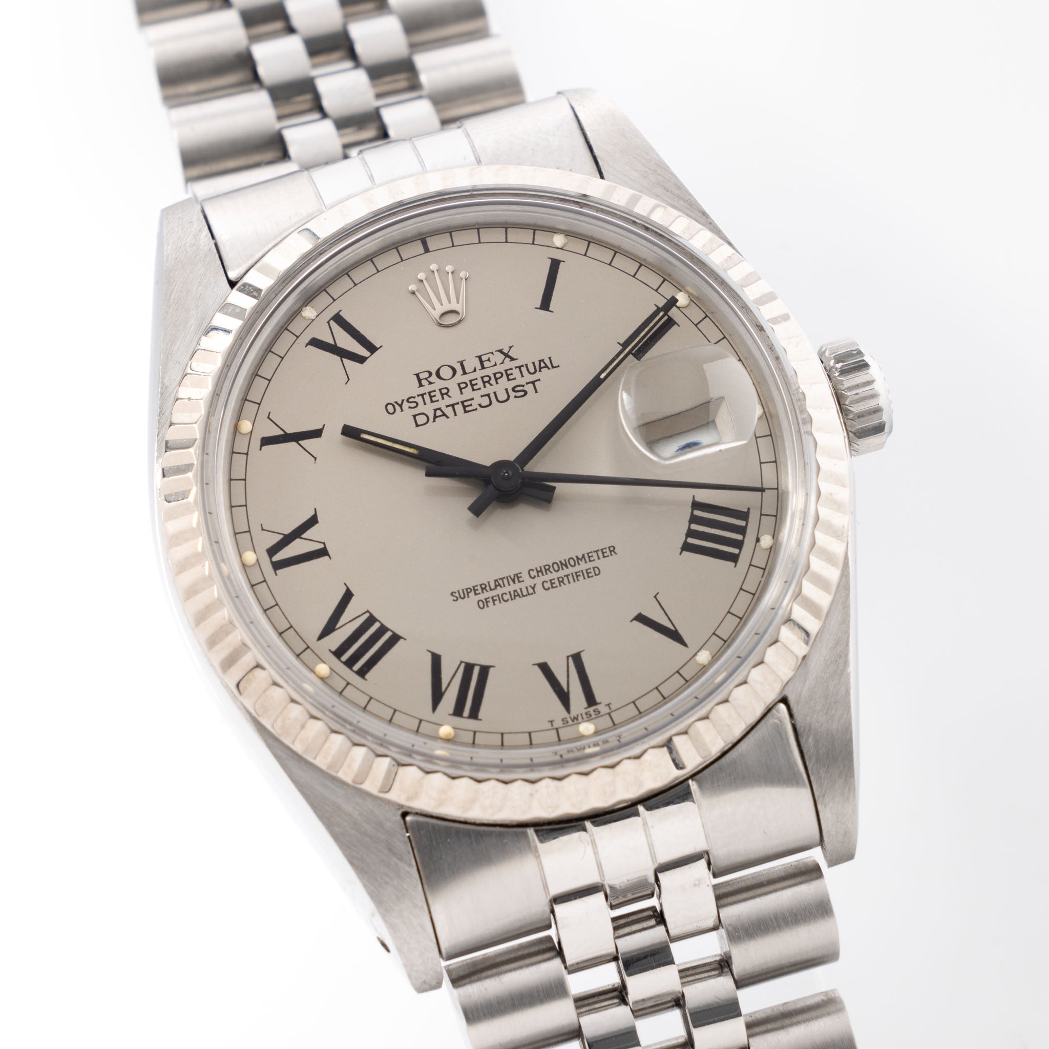 Rolex Datejust 16014 Seltenes Graues Buckley Zifferblatt