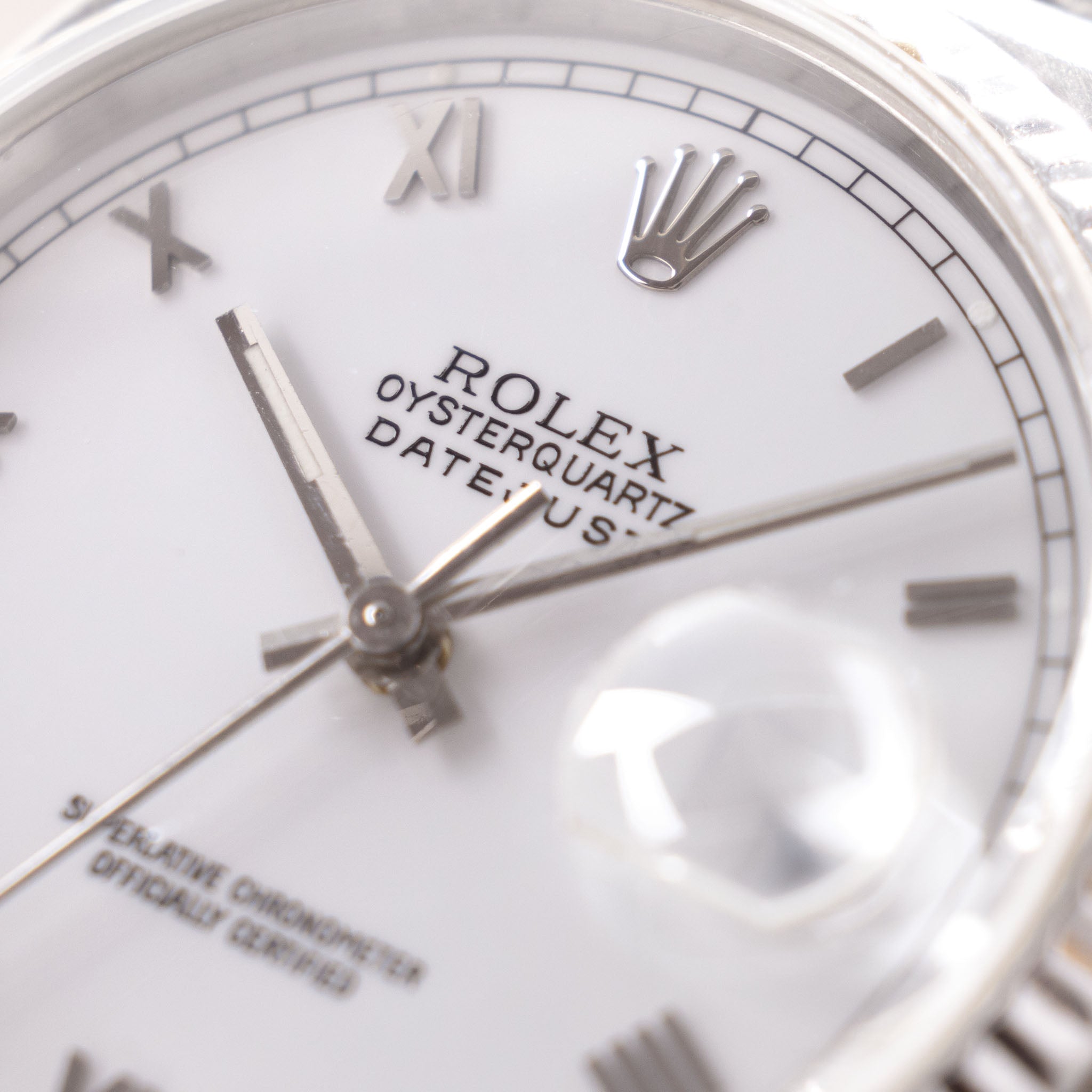 Rolex Oysterquartz Datejust Referenz 17014 Porzellan Zifferblatt