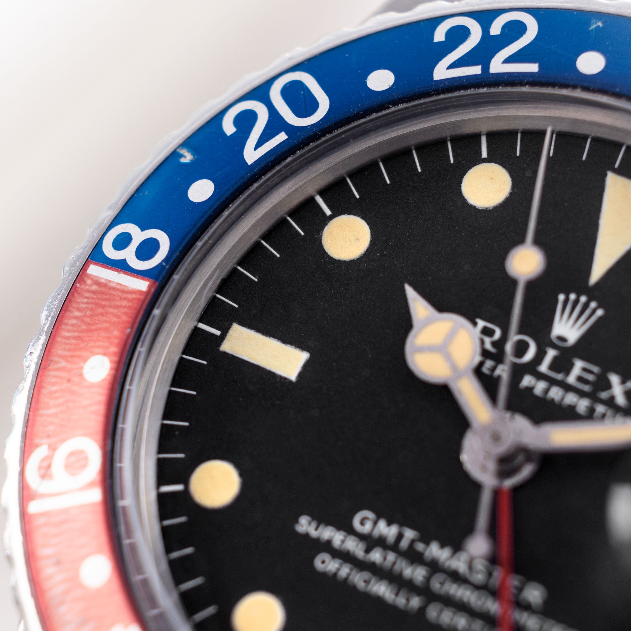 Rolex GMT-Master 1675 MK1 Long-E Zifferblatt