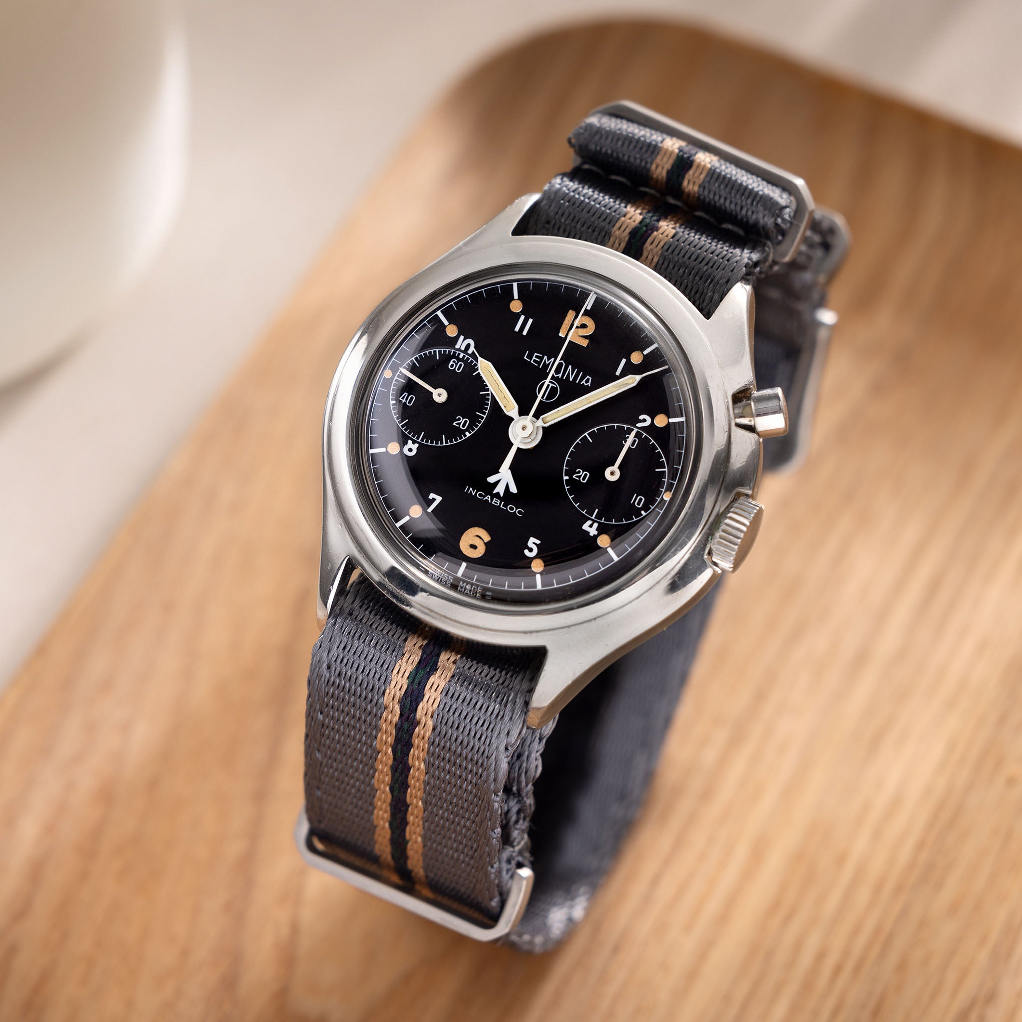 Lemania Monopusher Chronograph "British Armed Forces Issued"